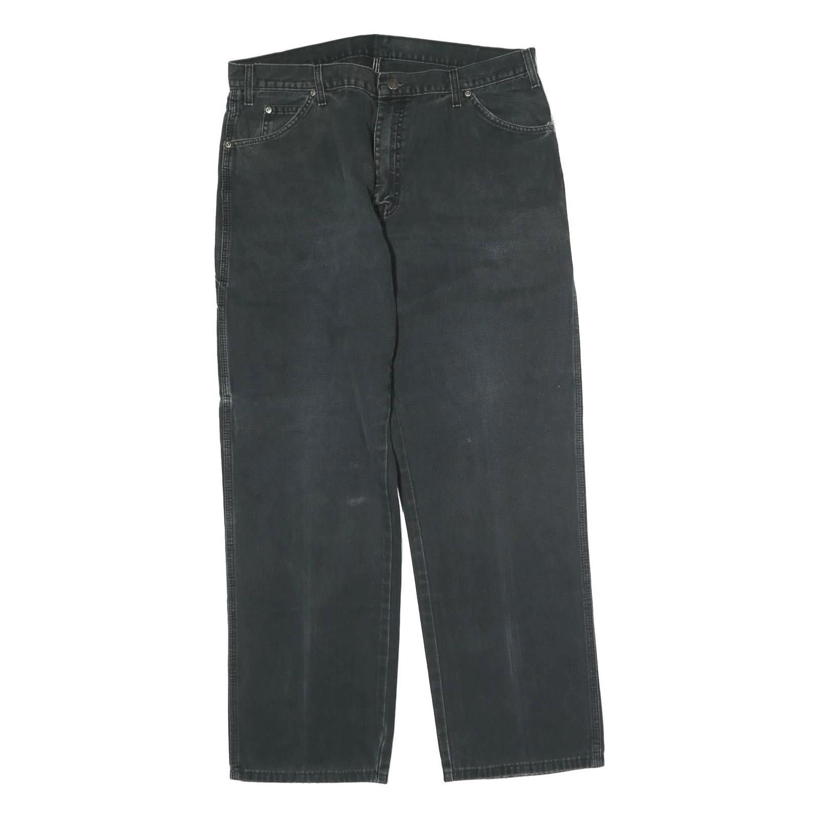 DICKIES Mens Jeans Black Regular Straight Denim W38 L31 Workwear Zip Closure Refurbished - N/A refurbished available on Cerqular
