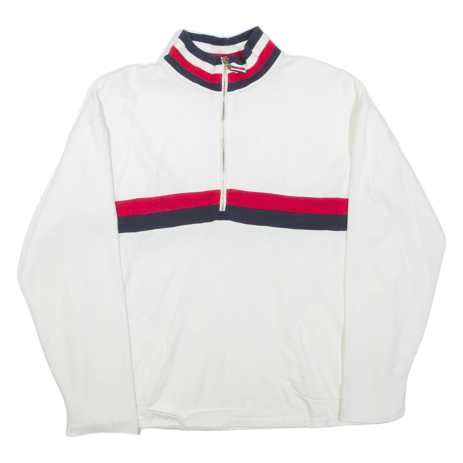 TOMMY HILFIGER Mens Sweatshirt White 1/4 Zip M Refurbished - N/A refurbished available on Cerqular