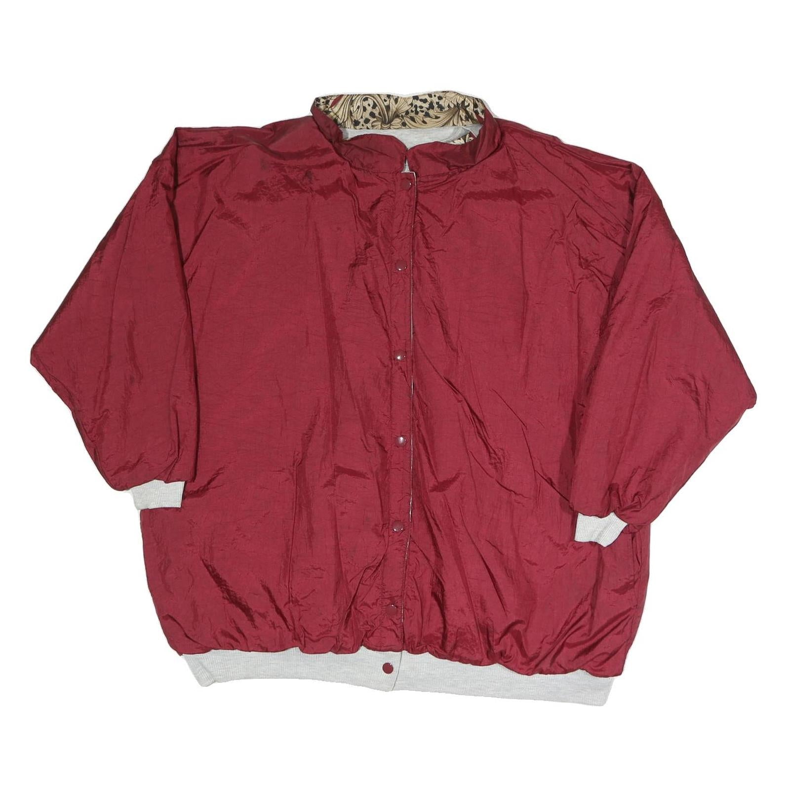 Womens Red Polyester Blend Button Jacket L Plain Casual Lightweight Refurbished - N/A refurbished available on Cerqular