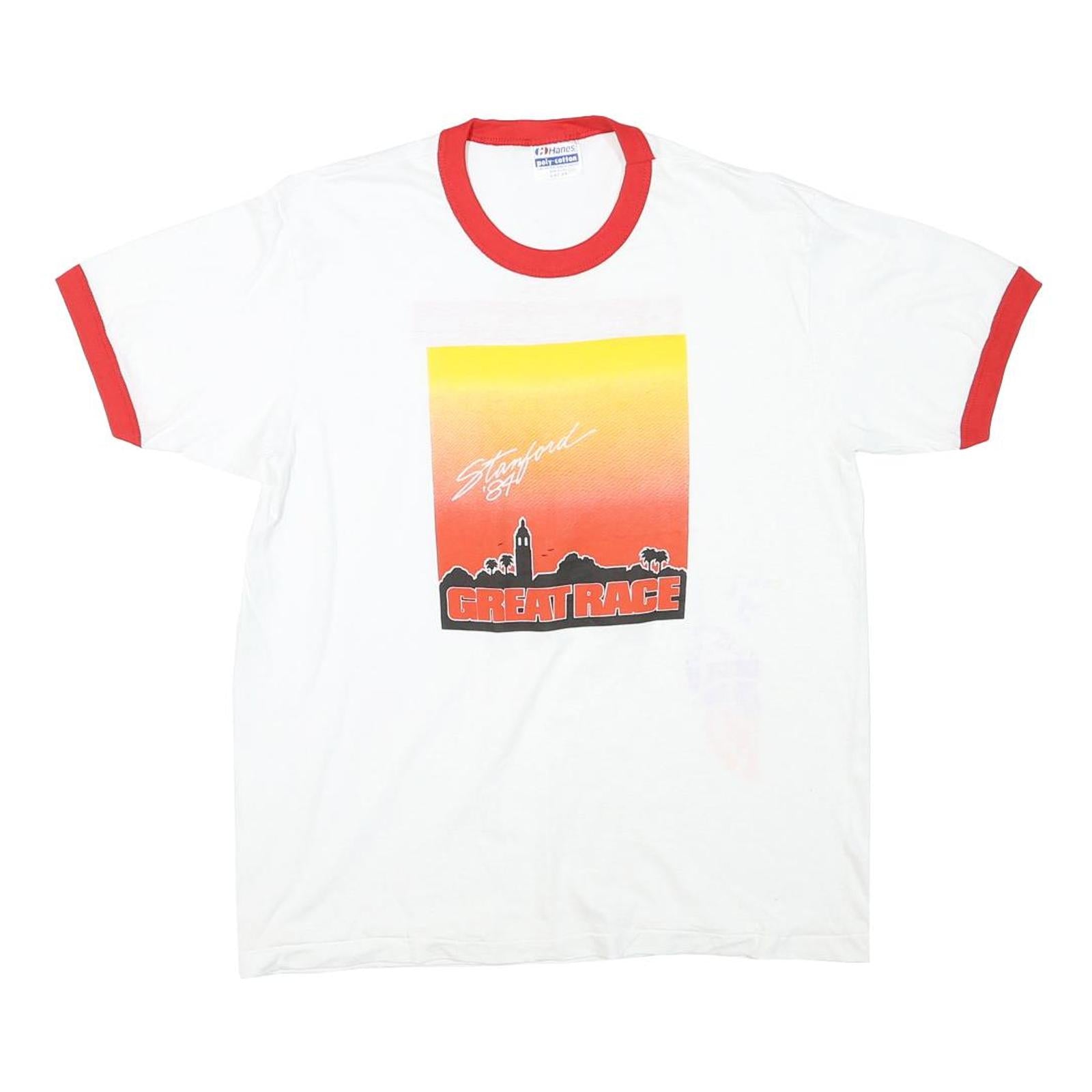 Buy HANES Mens White & Red Stanford Great Race Ringer T-Shirt L Short Sleeve Crew Refurbished - $25.99 HANES Mens White & Red Stanford Great Race Ringer T-Shirt L Short Sleeve Crew Refurbished - N/A refurbished available on Cerqular