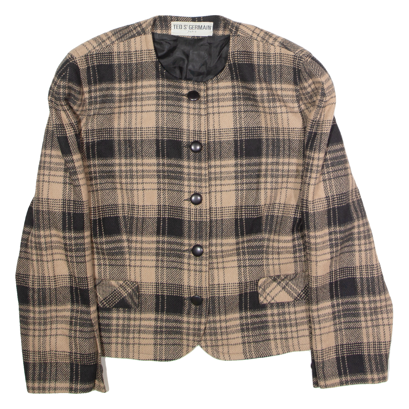 TED S'GERMAIN Womens Blazer Jacket Brown Wool 90s Check UK 16 Refurbished - N/A refurbished available on Cerqular