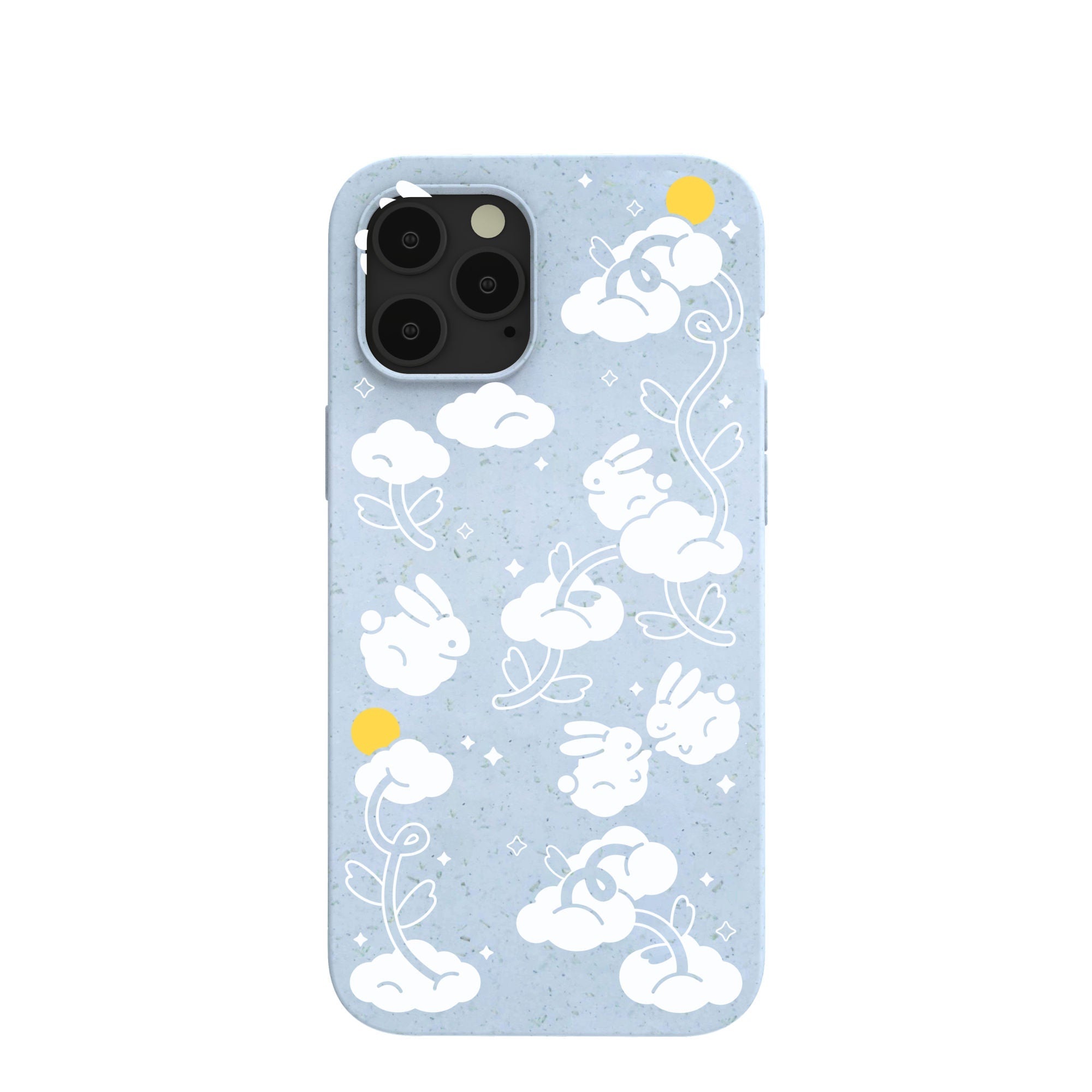 Powder Blue Fluffy Flower iPhone 12 Pro Max Case Refurbished - Pela Case refurbished available on Cerqular