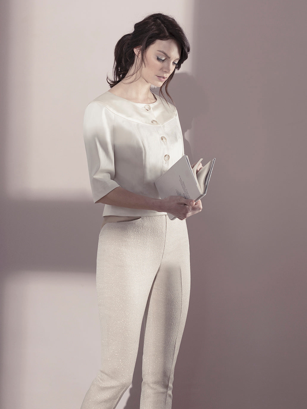 PAMPAS | Tailored High-Waisted Trousers | Colour: BIRCH | Size: L Refurbished - N/A refurbished available on Cerqular