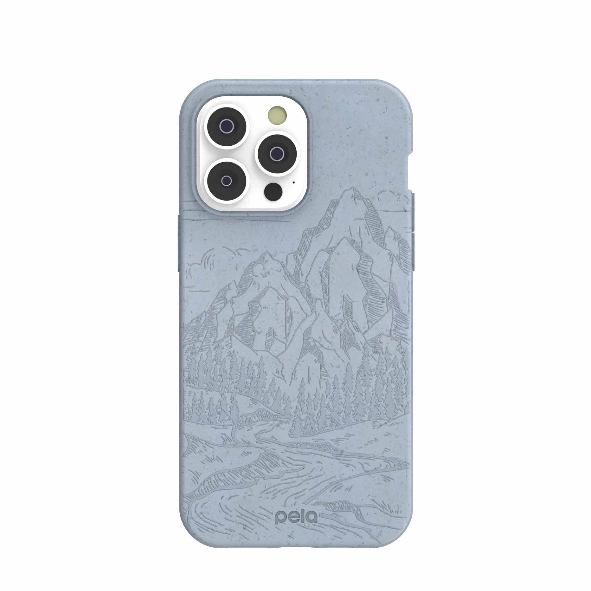 Powder Blue Rockies iPhone 14 Pro Max Case Refurbished - Pela Case refurbished available on Cerqular
