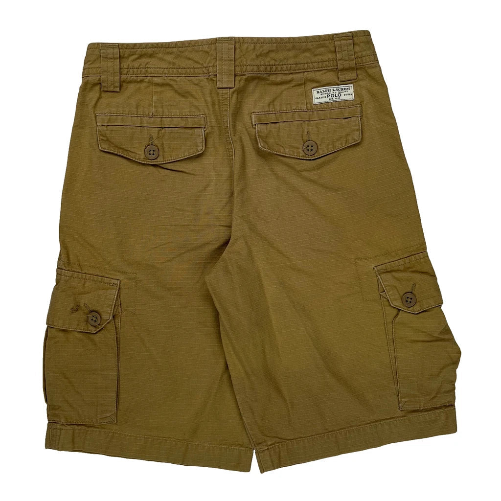 Age 9 Polo By Ralph Lauren Cargo Cargo Shorts - Mediumw 10L Khaki Cotton Refurbished - Thrifted (note: this is a term often used to describe second- refurbished available on Cerqular