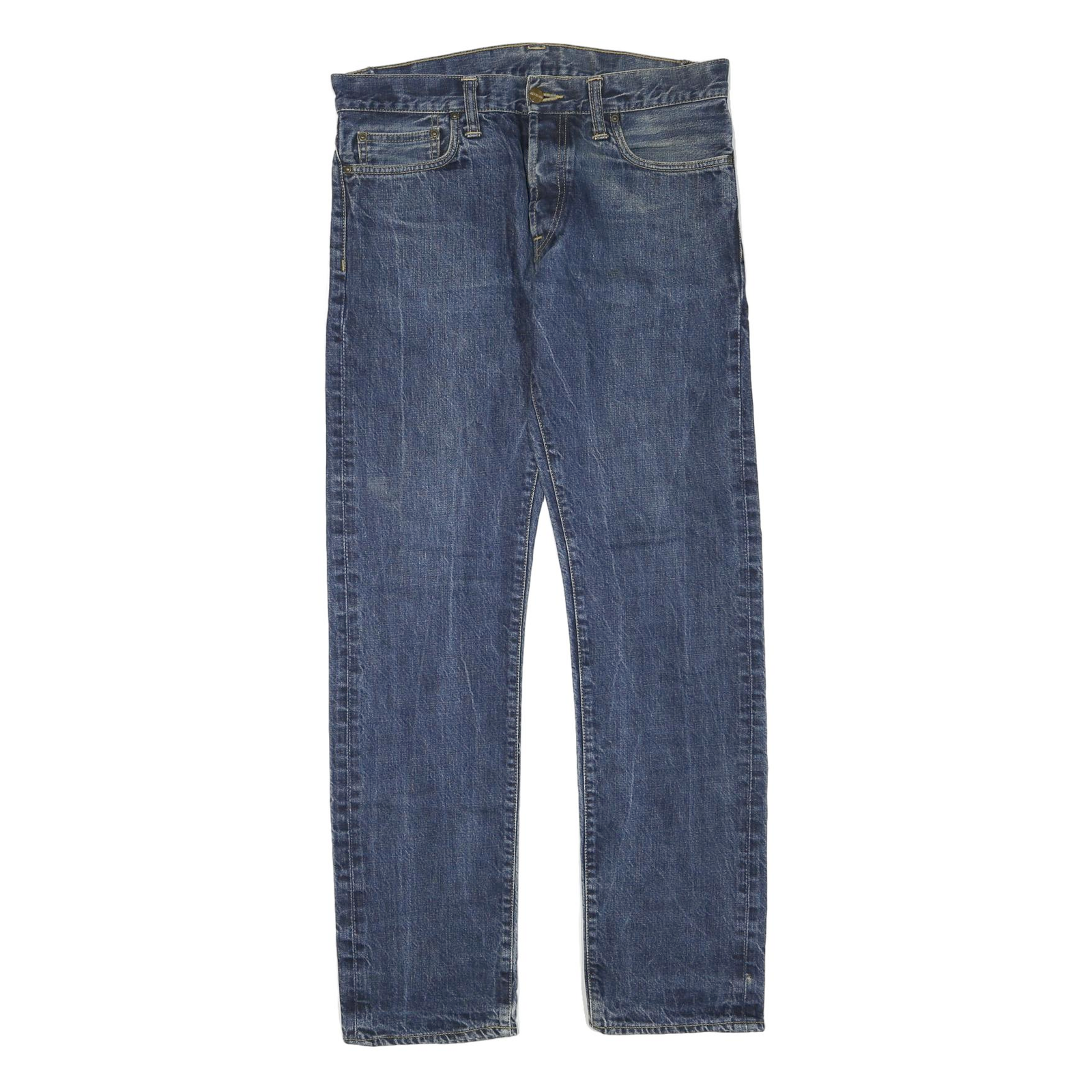 CARHARTT Womens Regular Fit Blue Denim Cotton Blend Jeans W34 L32 Classic Zip Refurbished - N/A refurbished available on Cerqular