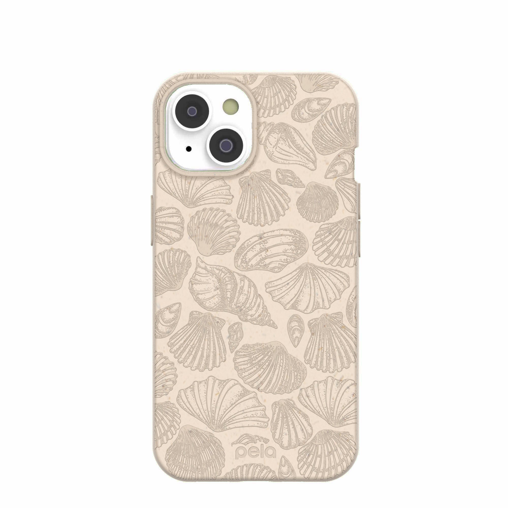 Seashell Seashore iPhone 14/16e Case Refurbished - Pela Case refurbished available on Cerqular