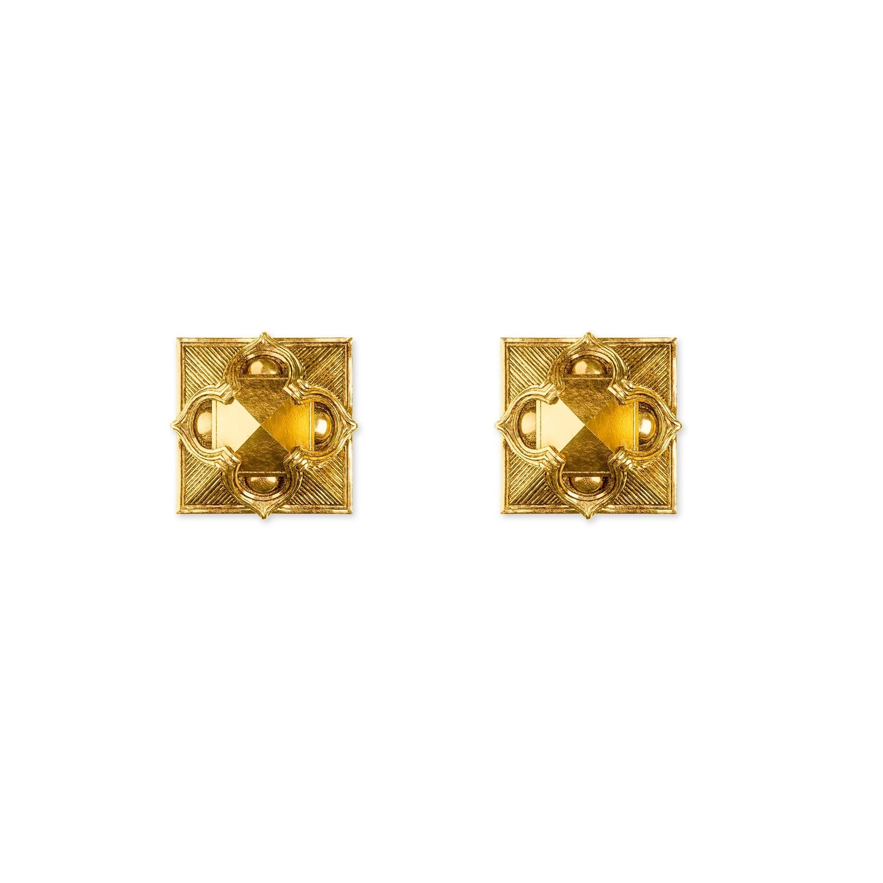 Pyramid Studs Gold | Size: 0.4 inch Refurbished - N/A (There is no well-known brand by the name "A refurbished available on Cerqular