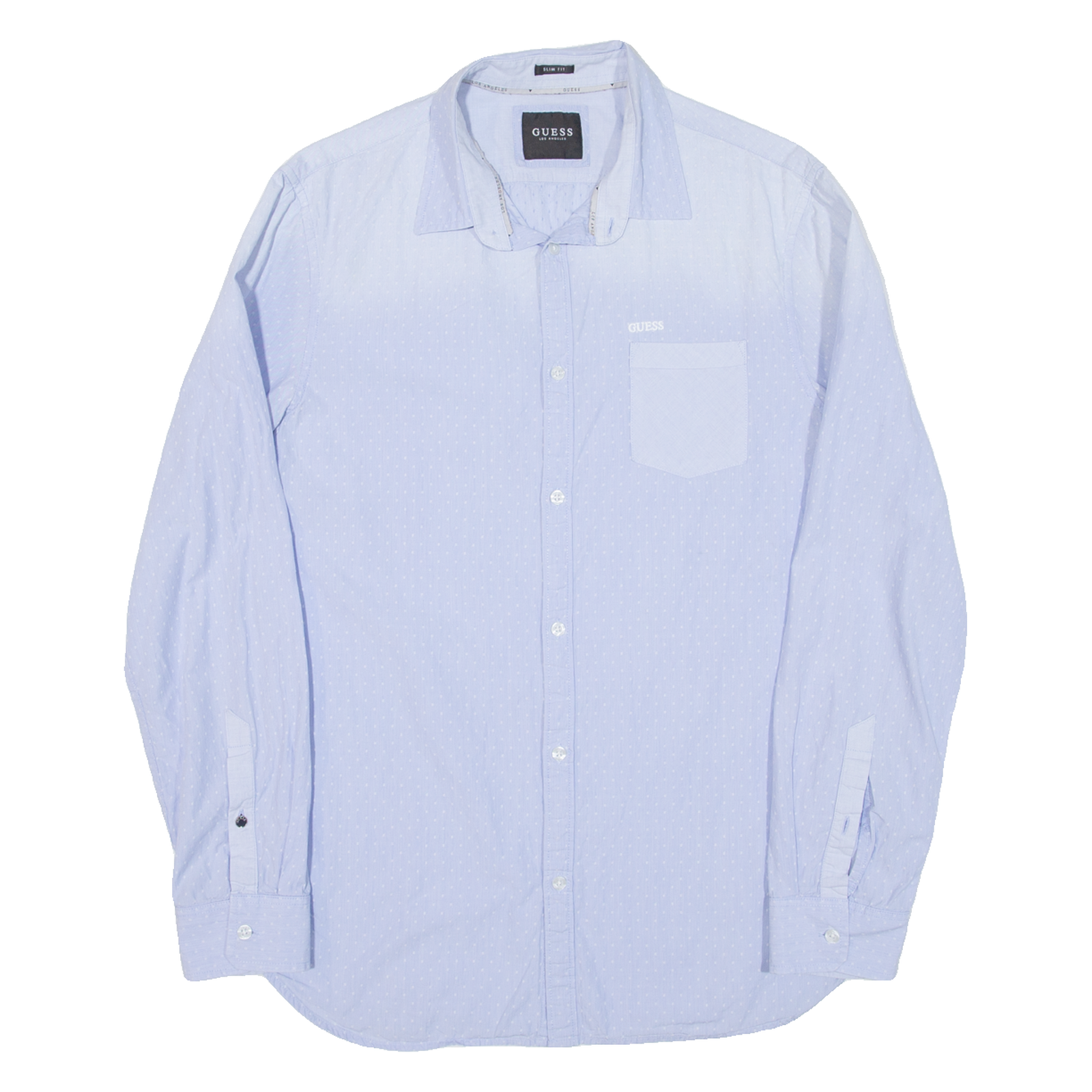 Buy GUESS Slim Fit Mens Shirt Blue Spotted Long Sleeve L Refurbished - $28.59 GUESS Slim Fit Mens Shirt Blue Spotted Long Sleeve L Refurbished - N/A refurbished available on Cerqular