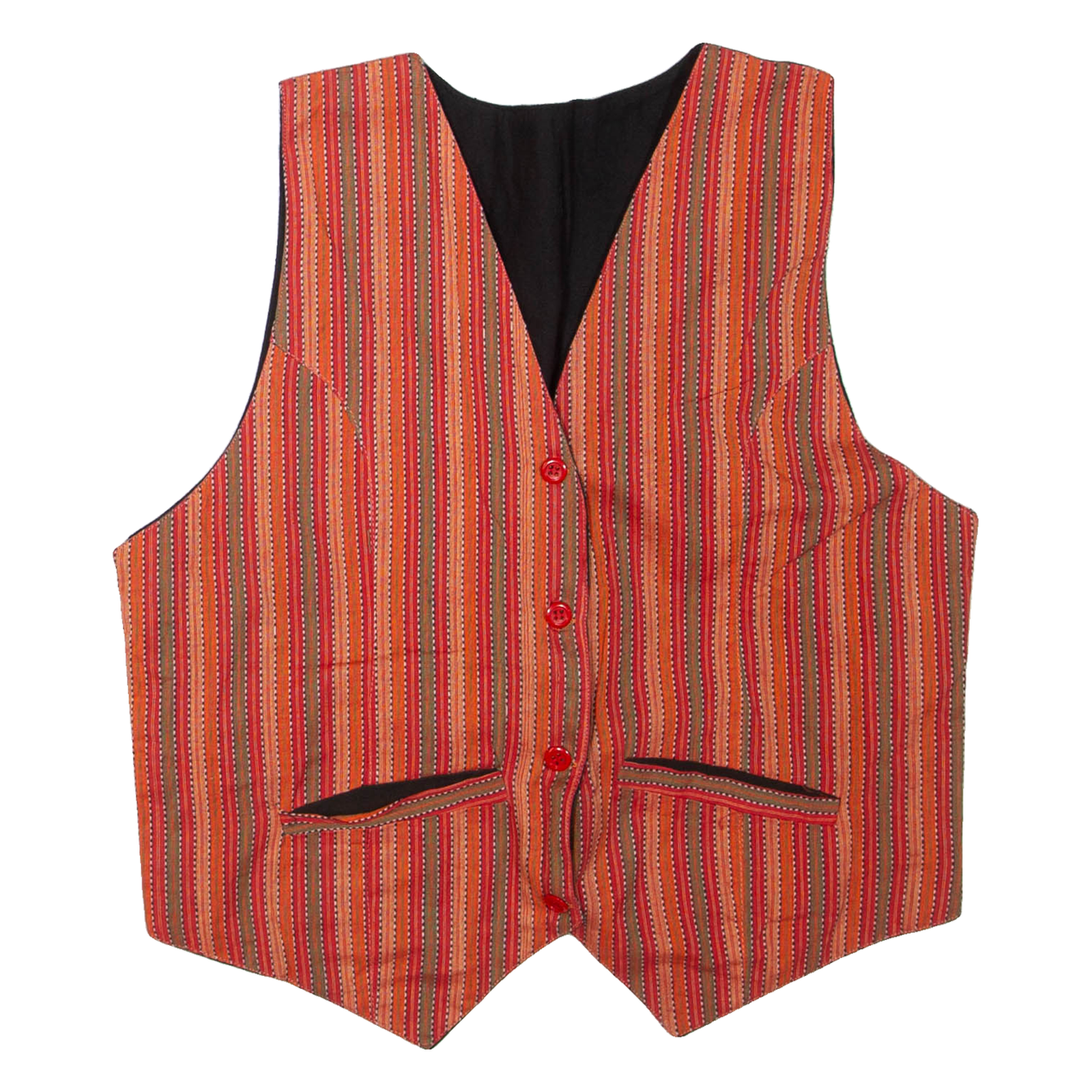 Mens Waistcoat Red Striped M Refurbished - N/A refurbished available on Cerqular