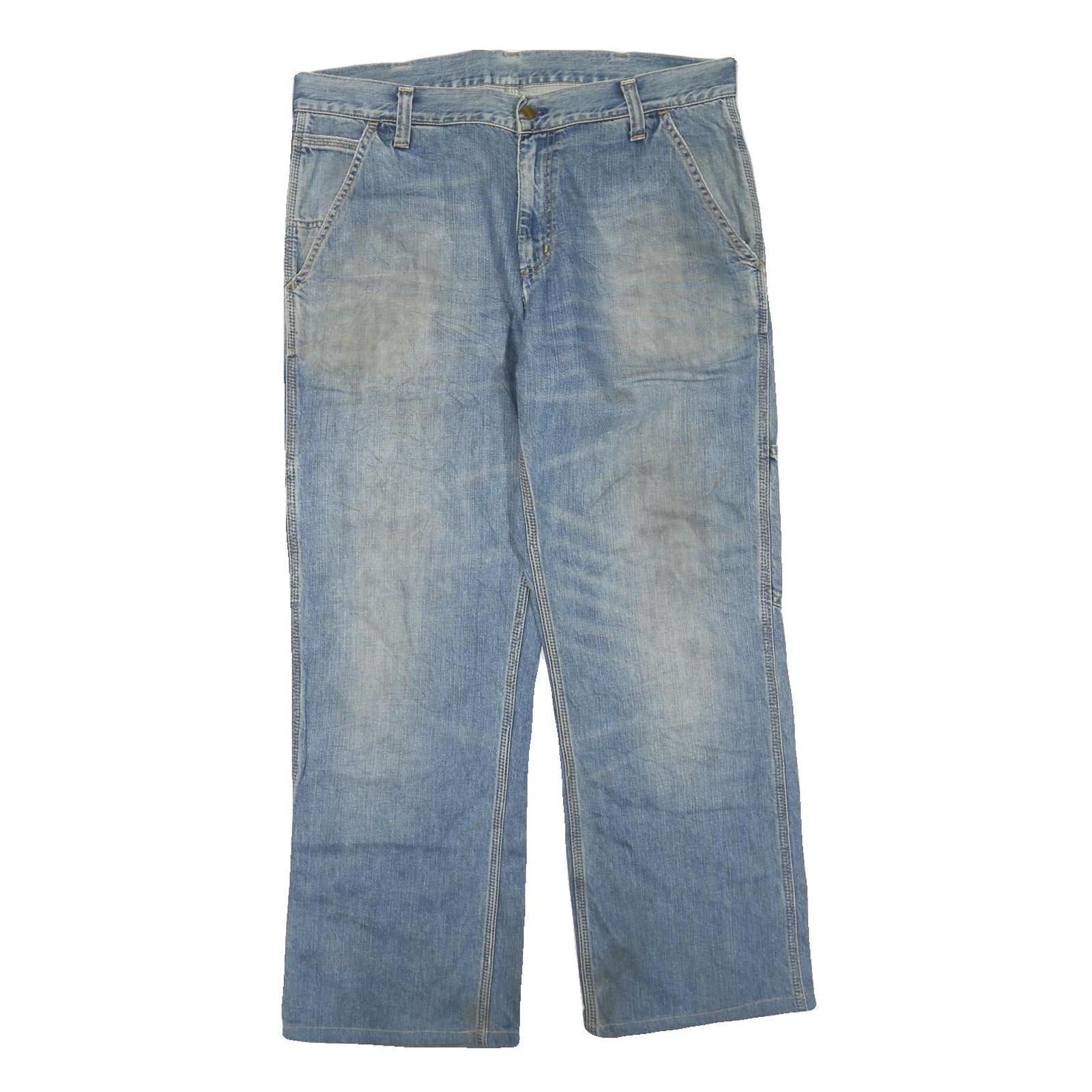 CARHARTT Mens Regular Fit Blue Denim Jeans W36 L30 Workwear Zip Closure Refurbished - N/A refurbished available on Cerqular