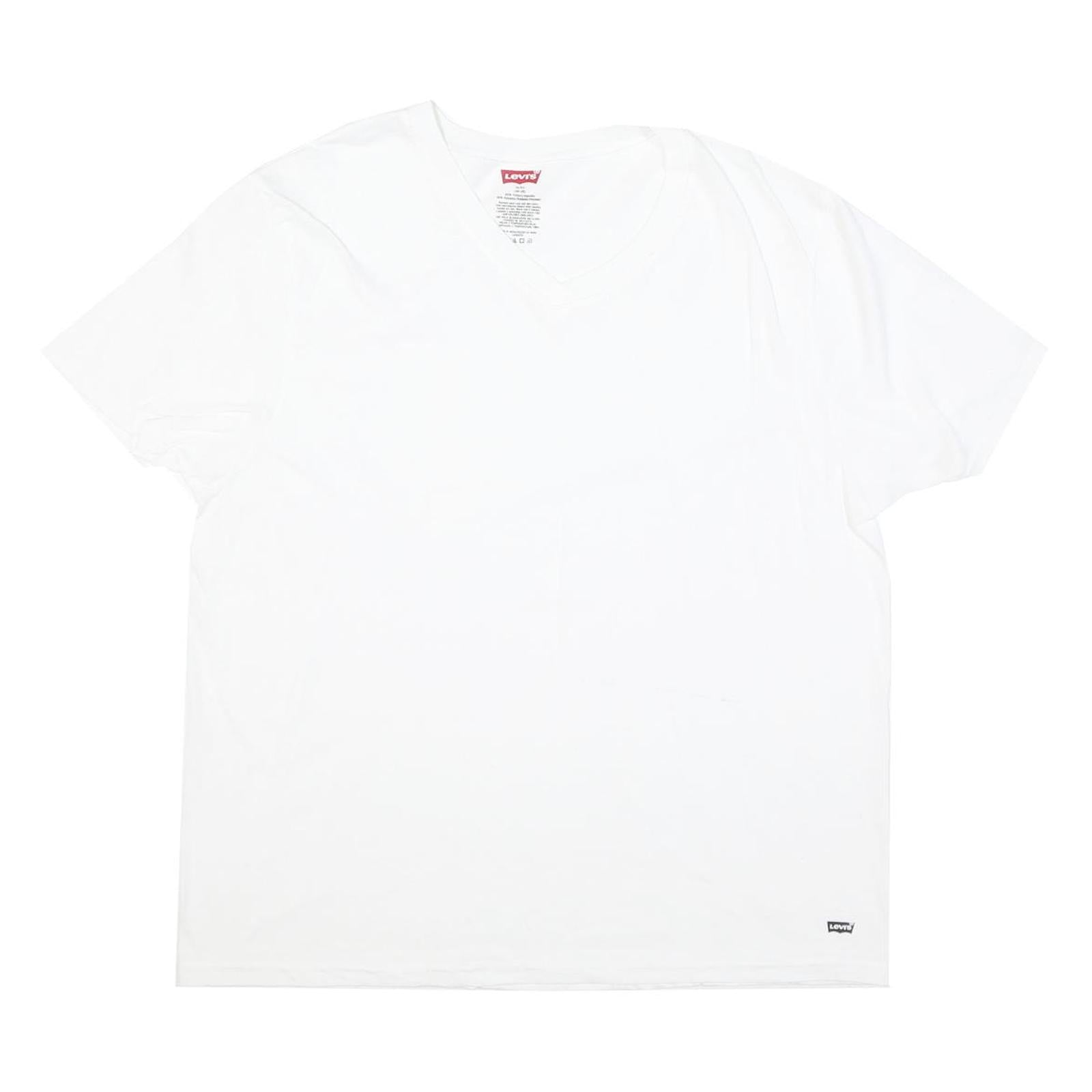 LEVI'S Mens White L V-Neck Plain Cotton Blend T-Shirt Casual Summer Wear Refurbished - N/A refurbished available on Cerqular