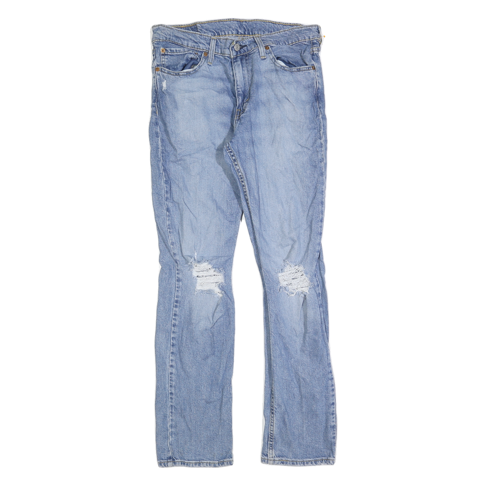 LEVI'S 511 Slim Mens Jeans Blue Slim Skinny Denim Light W32 L30 Distressed Refurbished - N/A refurbished available on Cerqular