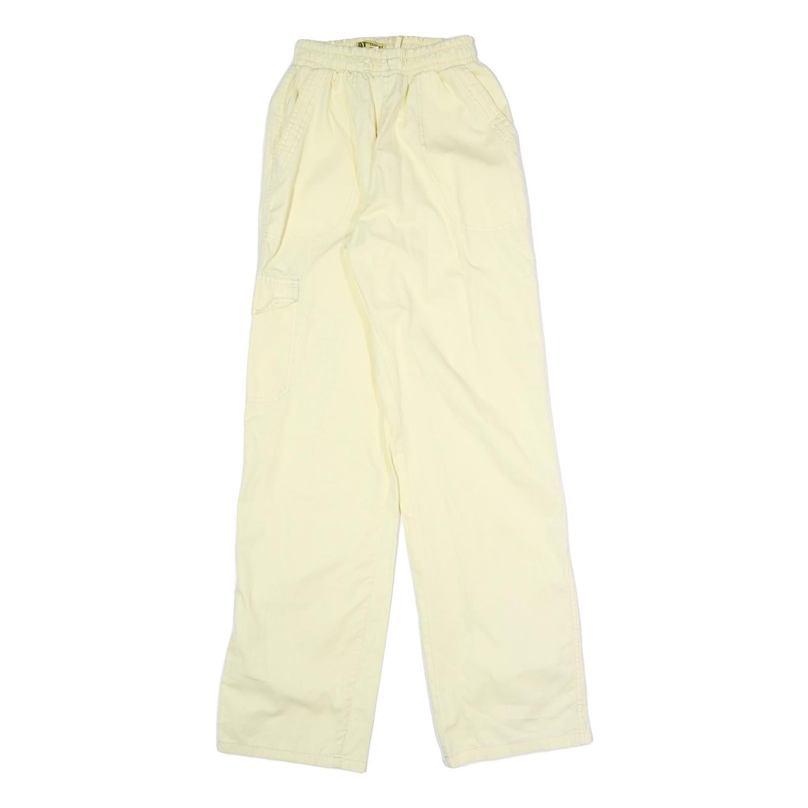 CAT Womens Cotton Blend Cream Relaxed Wide-Leg Trousers W20 L31 Drawstring Refurbished - N/A refurbished available on Cerqular