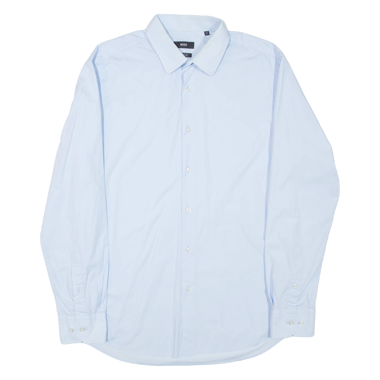 BOSS HUGO BOSS Mens Plain Shirt Blue Long Sleeve L Refurbished - N/A refurbished available on Cerqular