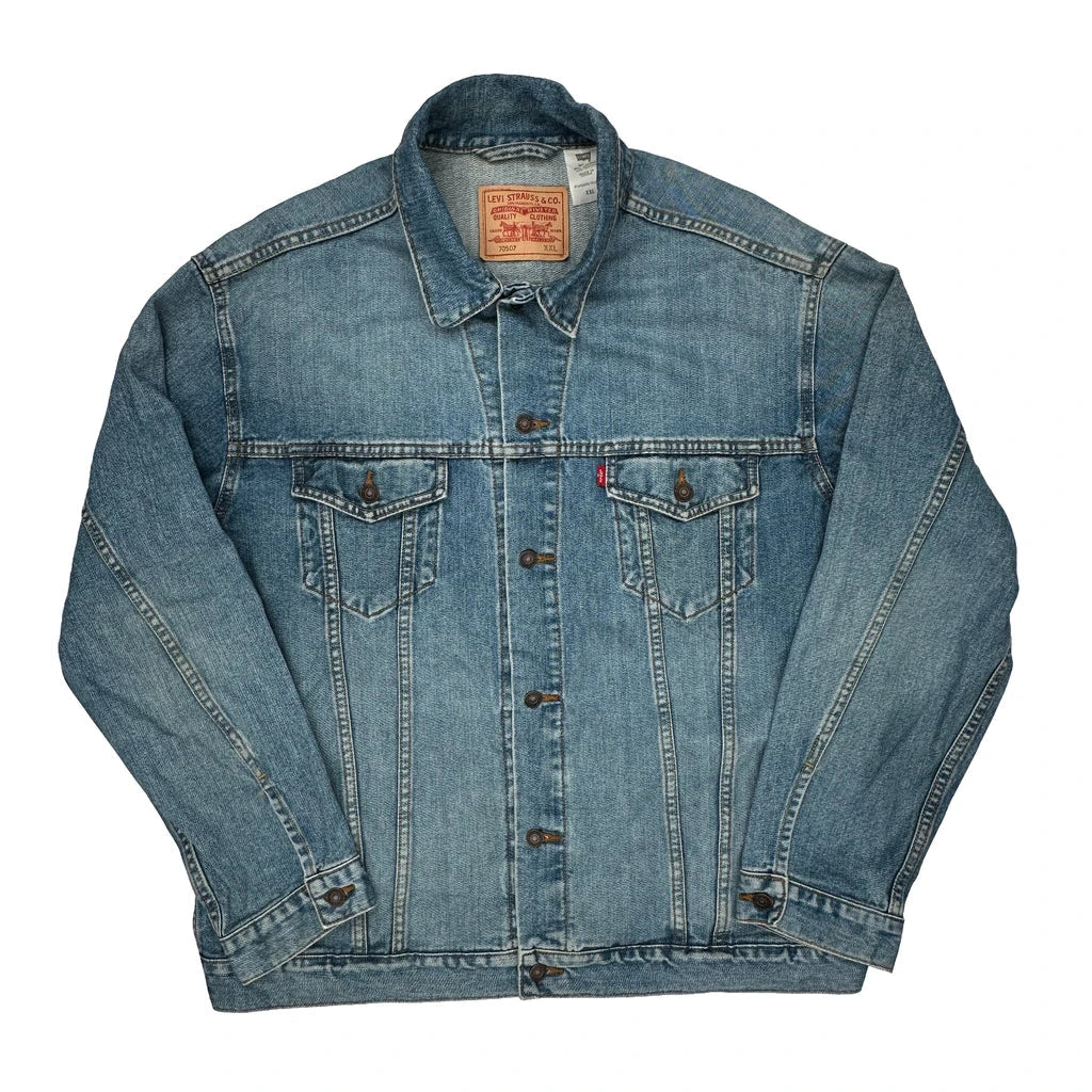 Levis Denim Jacket - Small Blue Denim Refurbished - Thrifted (note: this is a term often used to describe second- refurbished available on Cerqular