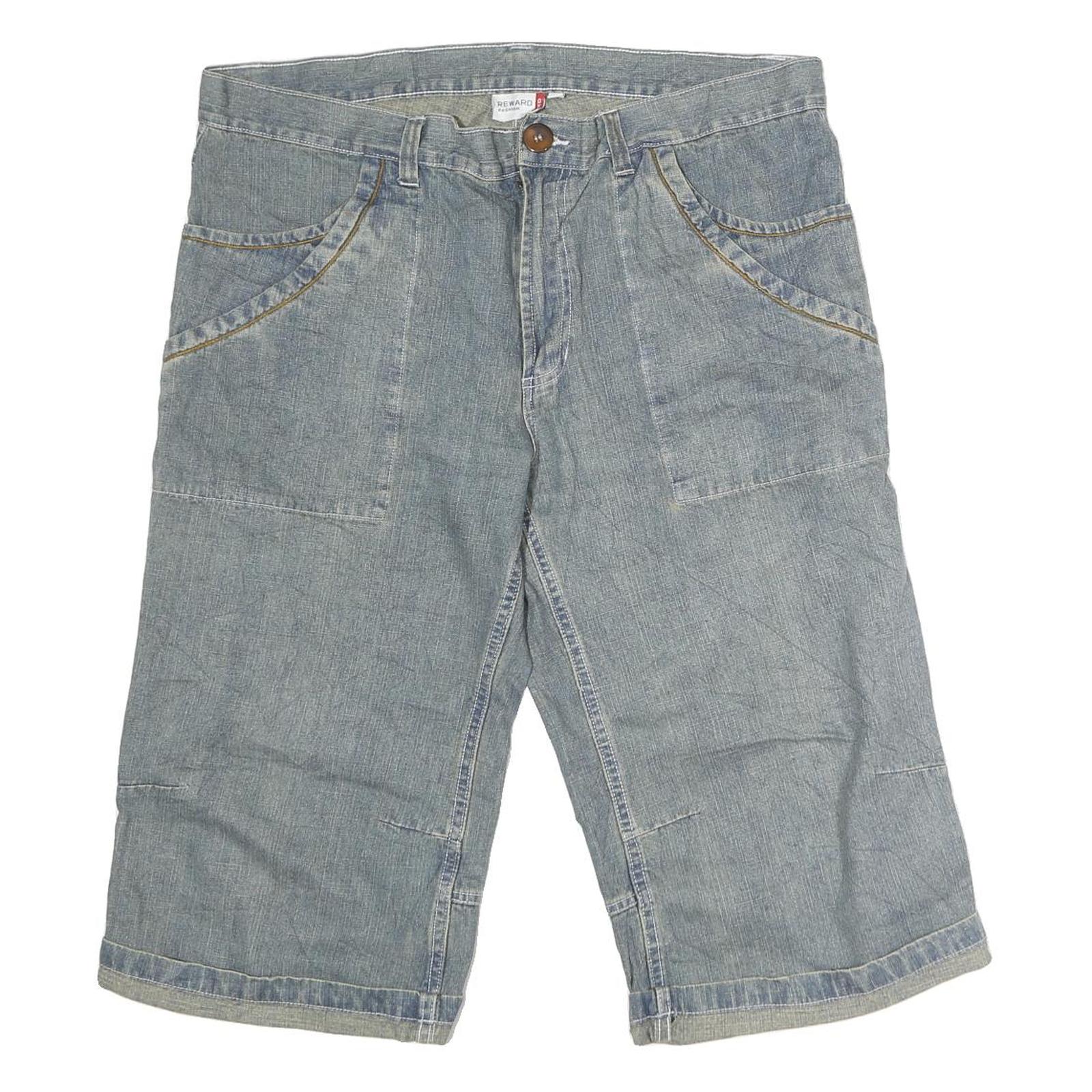 REWARD Mens Shorts Blue Casual M W38 Relaxed Fit Cotton Refurbished - N/A refurbished available on Cerqular