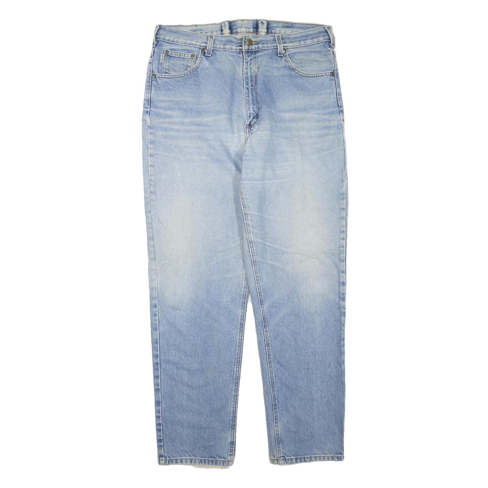 CARHARTT Mens Regular Fit Blue Denim Light Wash Jeans W38 L34 Casual Workwear Refurbished - N/A refurbished available on Cerqular