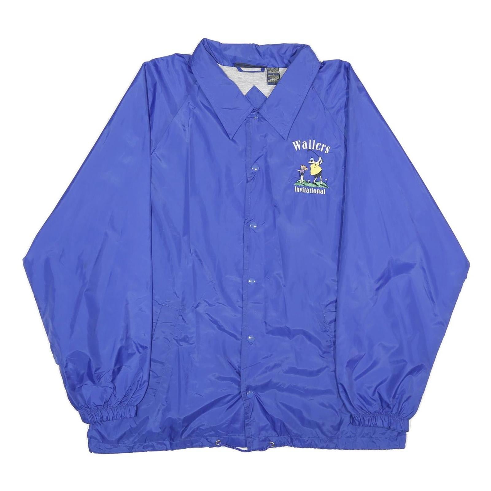 LUNA PIER Mens Blue Nylon Jacket L Button Plain Casual Lightweight Refurbished - N/A refurbished available on Cerqular