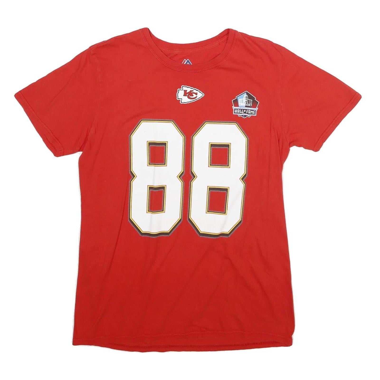 MAJESTIC Mens Red Kansas City Chiefs 88 T-Shirt M Short Sleeve Crew Neck Refurbished - N/A refurbished available on Cerqular