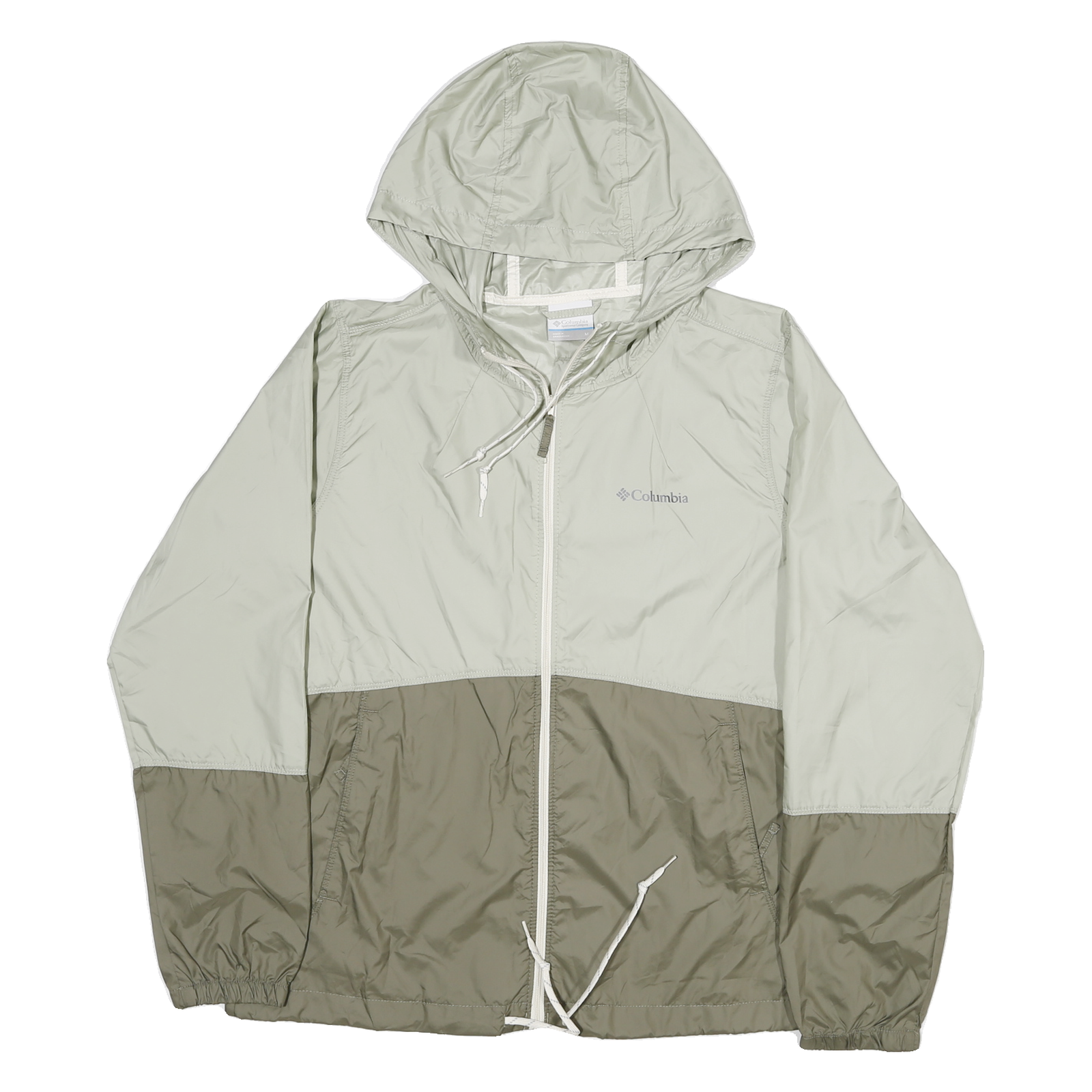 COLUMBIA Womens Grey & Brown Lightweight Nylon Hooded Jacket M Zip Casual Refurbished - N/A refurbished available on Cerqular