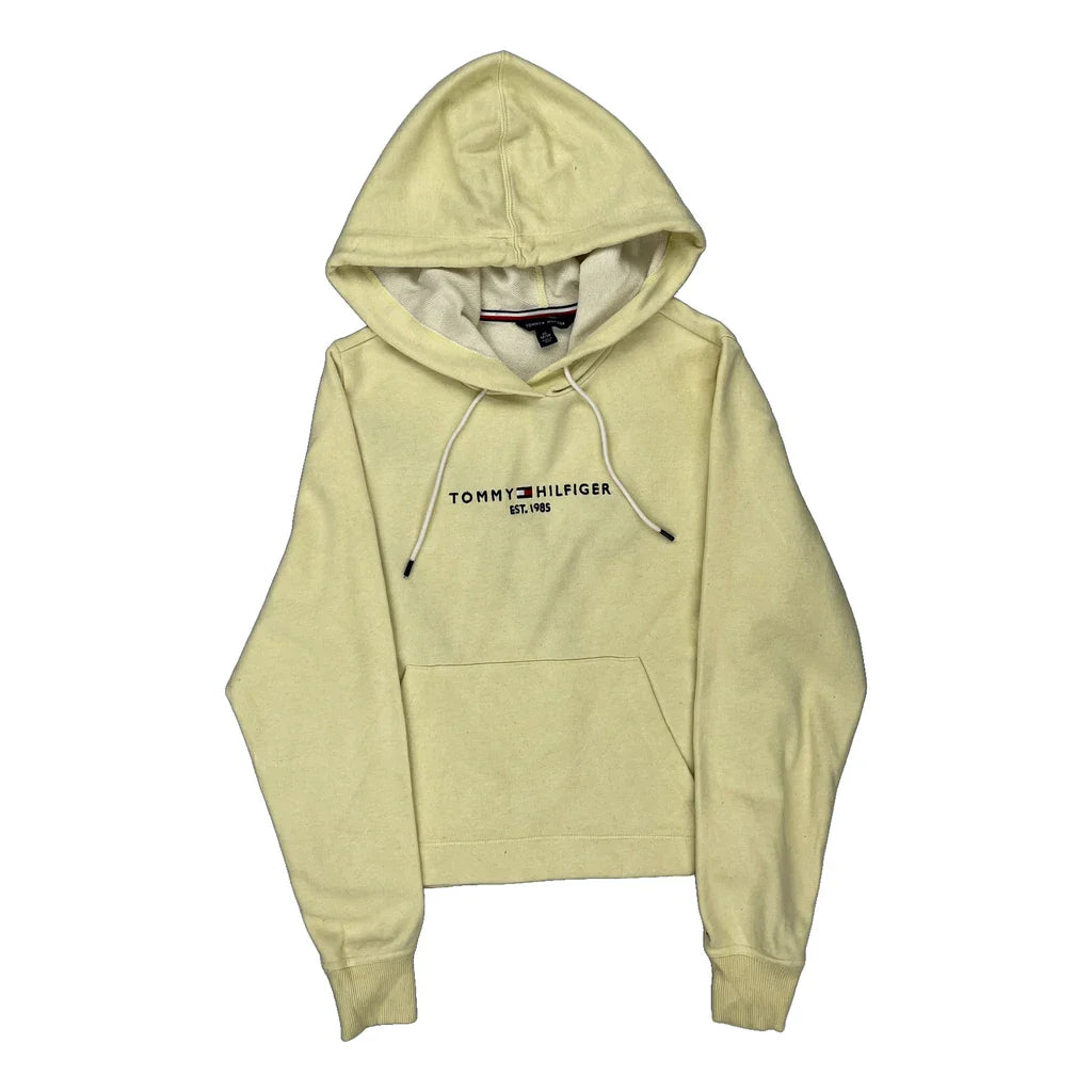 Buy Tommy Hilfiger Hoodie - XS Yellow Cotton Refurbished - $16.87 Tommy Hilfiger Hoodie - XS Yellow Cotton Refurbished - Thrifted (note: this is a term often used to describe second- refurbished available on Cerqular