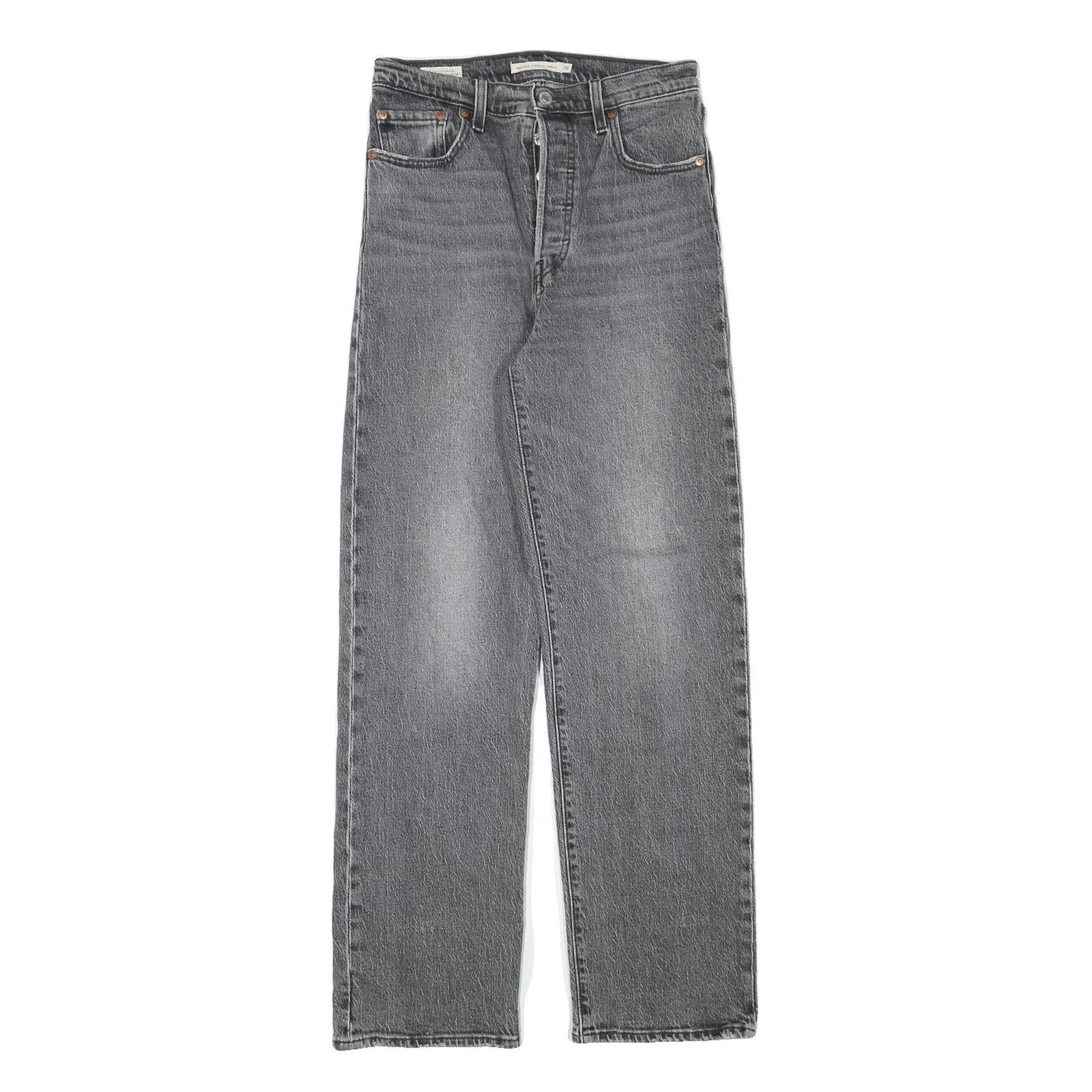 LEVI'S Womens Grey Denim Straight Regular Fit Jeans W26 L29 Button Closure Refurbished - N/A refurbished available on Cerqular