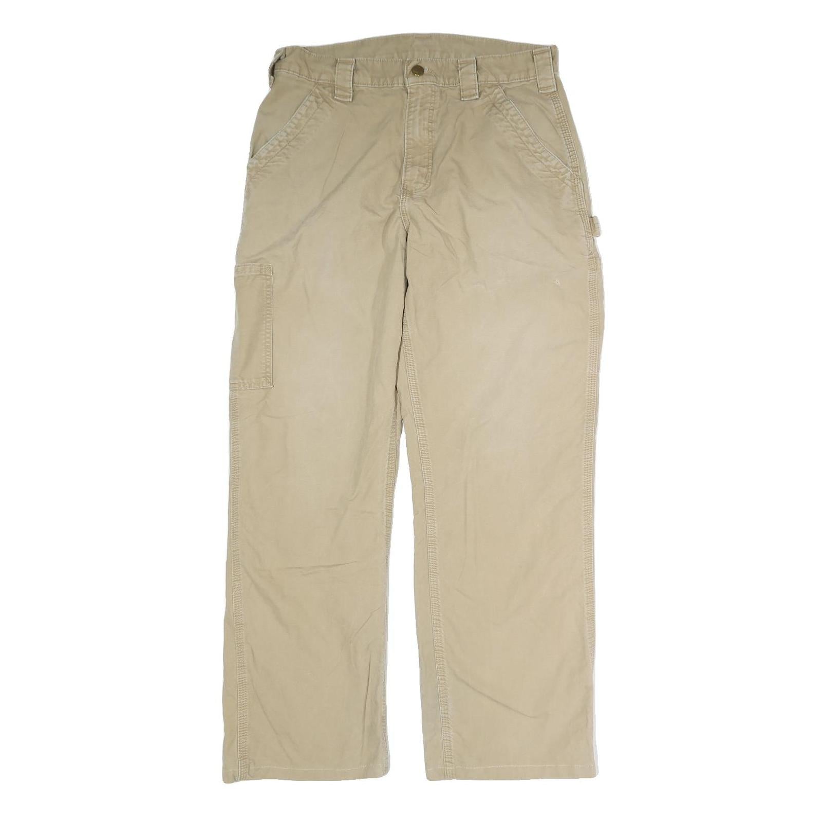 CARHARTT Mens Beige Cotton Blend Regular Fit Straight Leg Trousers W32 L29 Refurbished - N/A refurbished available on Cerqular