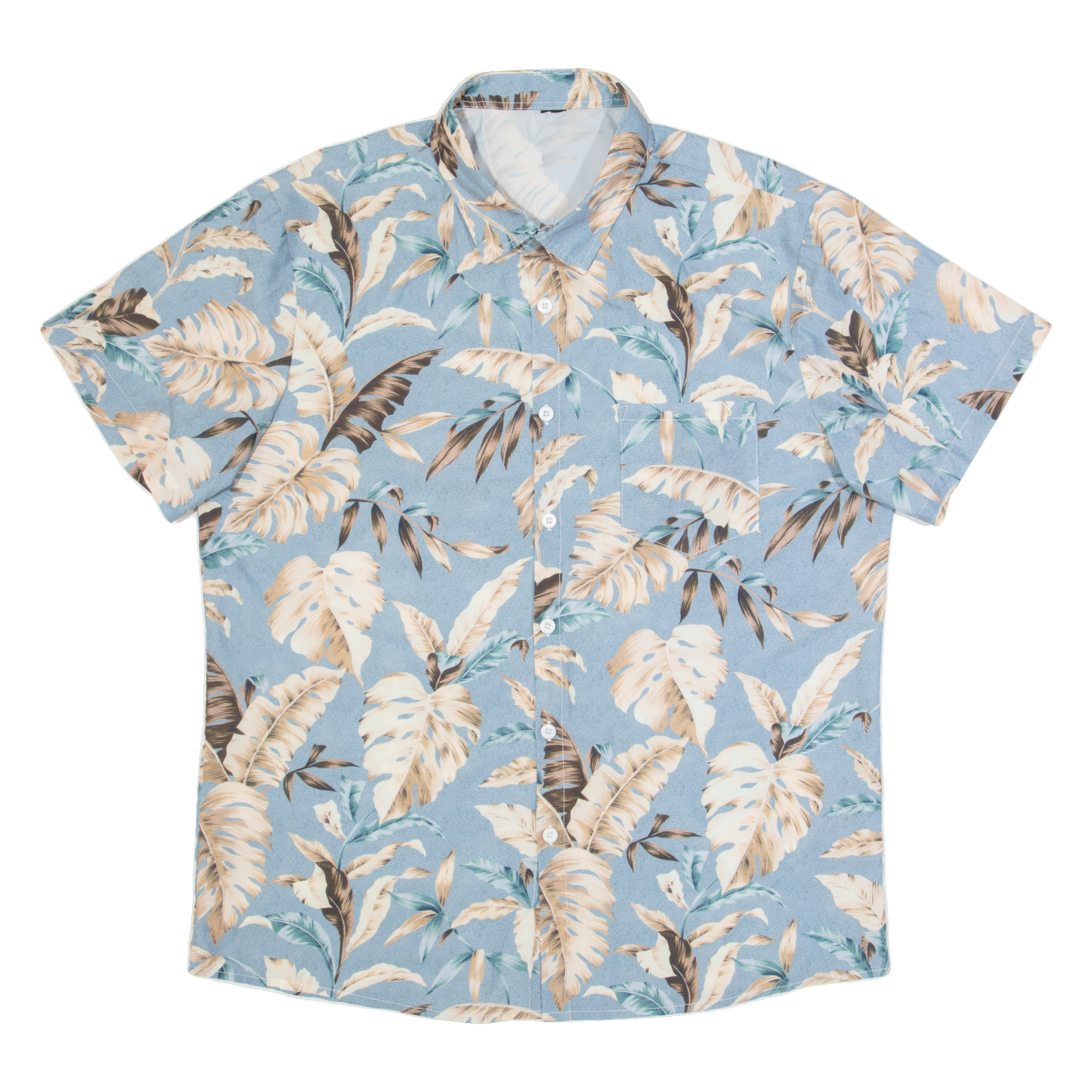 Mens Hawaiian Shirt Blue Floral XL Refurbished - N/A refurbished available on Cerqular
