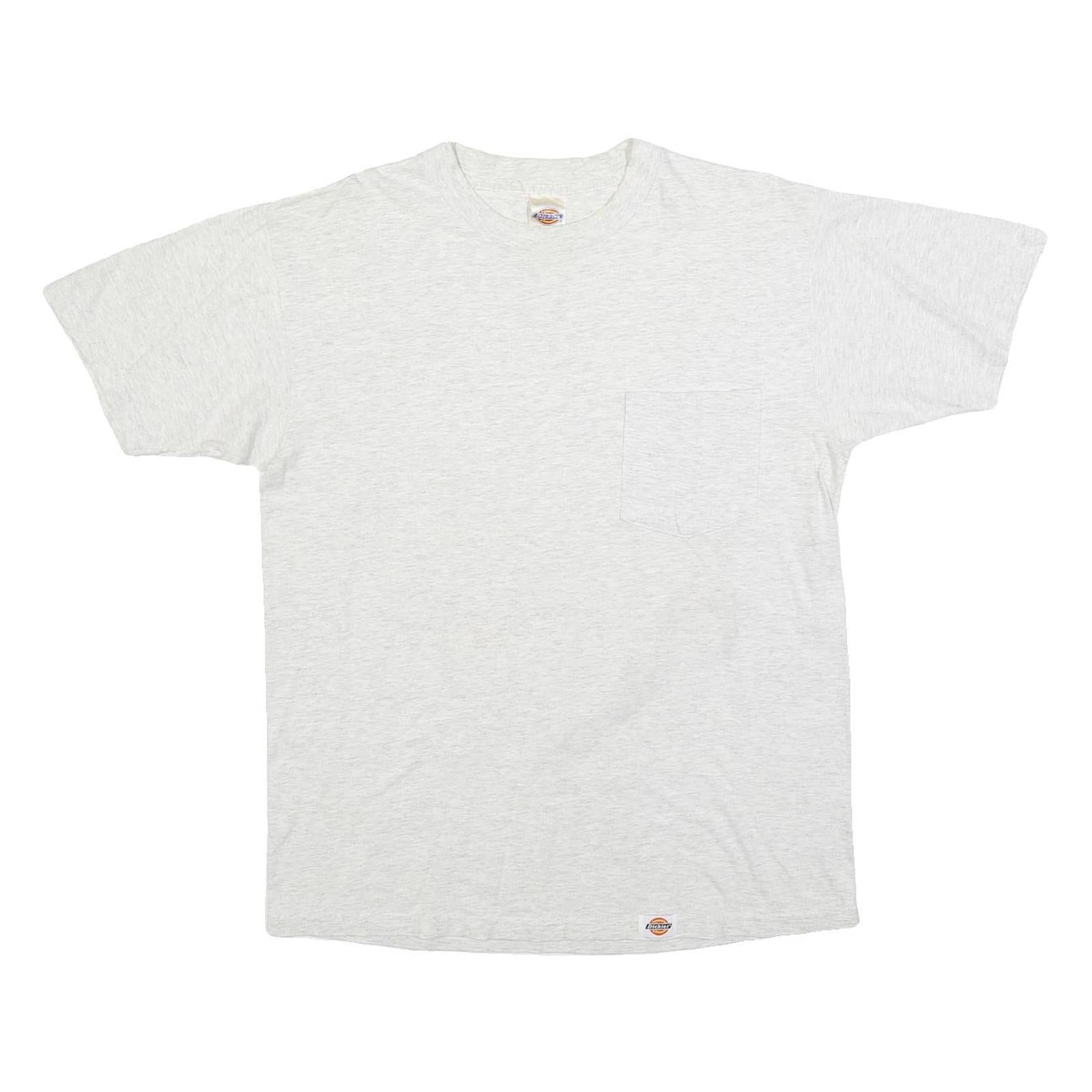 DICKIES Mens White Plain T-Shirt L Short Sleeve Crew Neck Cotton Blend Pocket Refurbished - N/A refurbished available on Cerqular