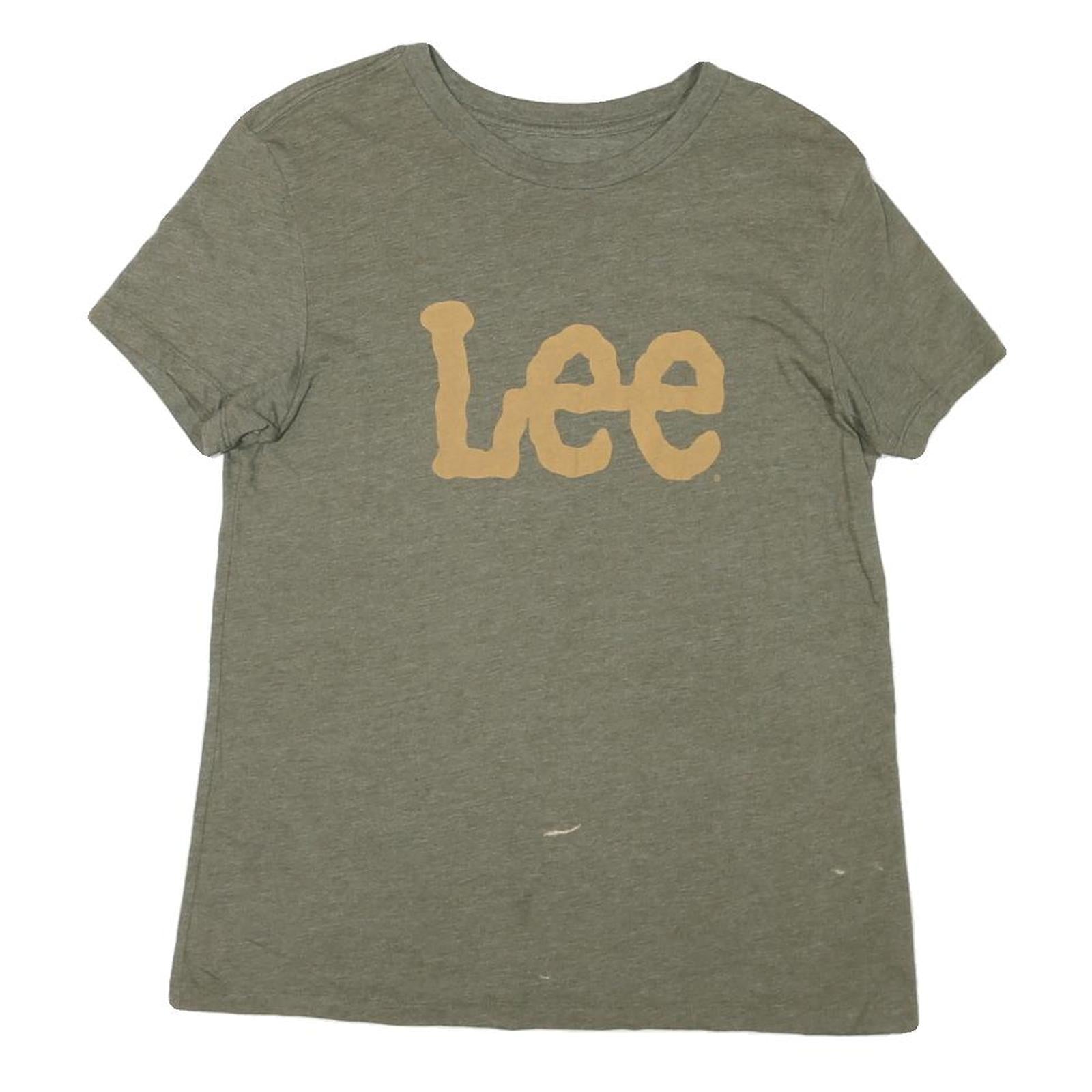 LEE Womens Green Cotton Blend T-Shirt M Short Sleeve Round Neck Casual Top Refurbished - N/A refurbished available on Cerqular