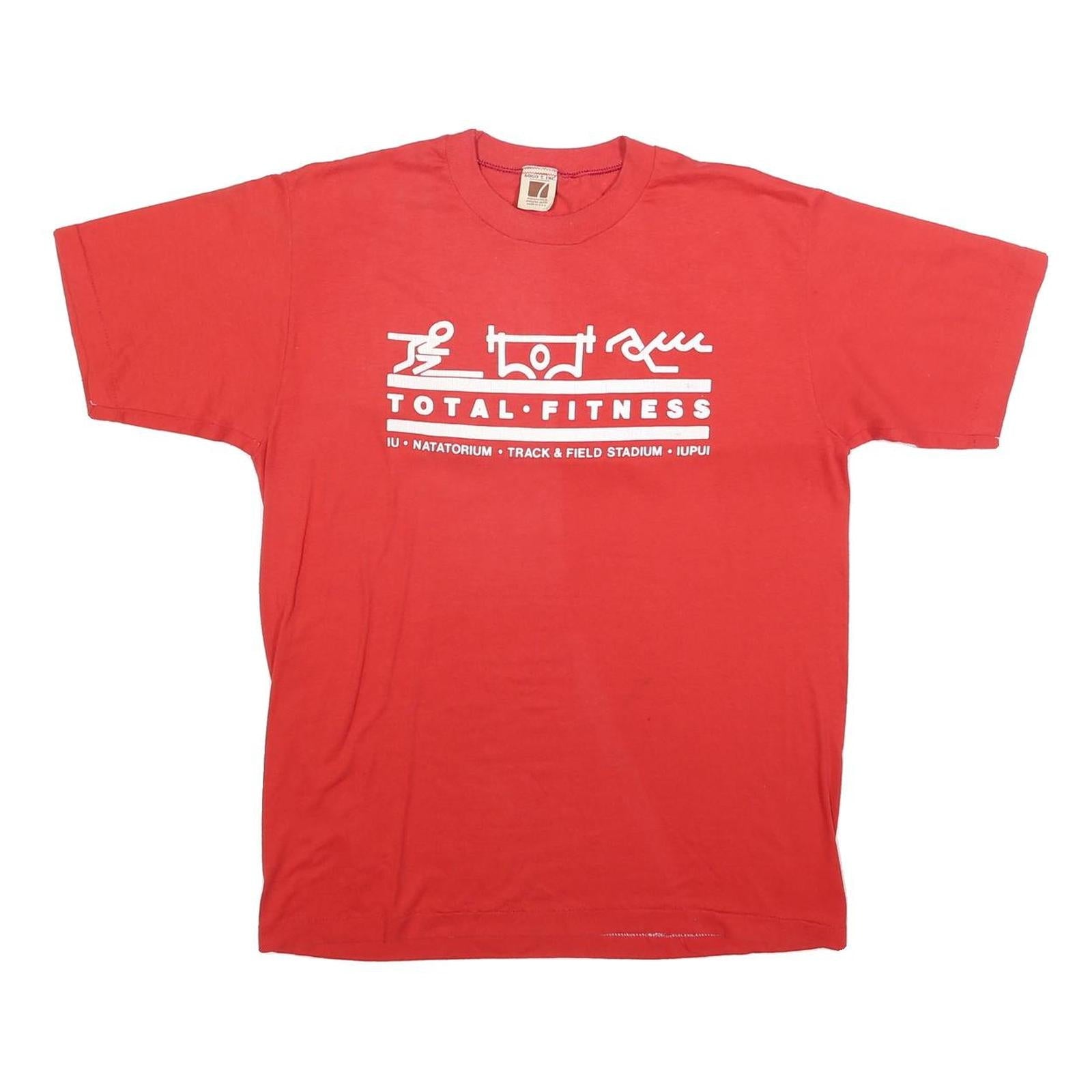 LOGO 7 Mens Red Fitness T-Shirt M Short Sleeve Crew Neck Cotton Blend Casual Refurbished - N/A refurbished available on Cerqular