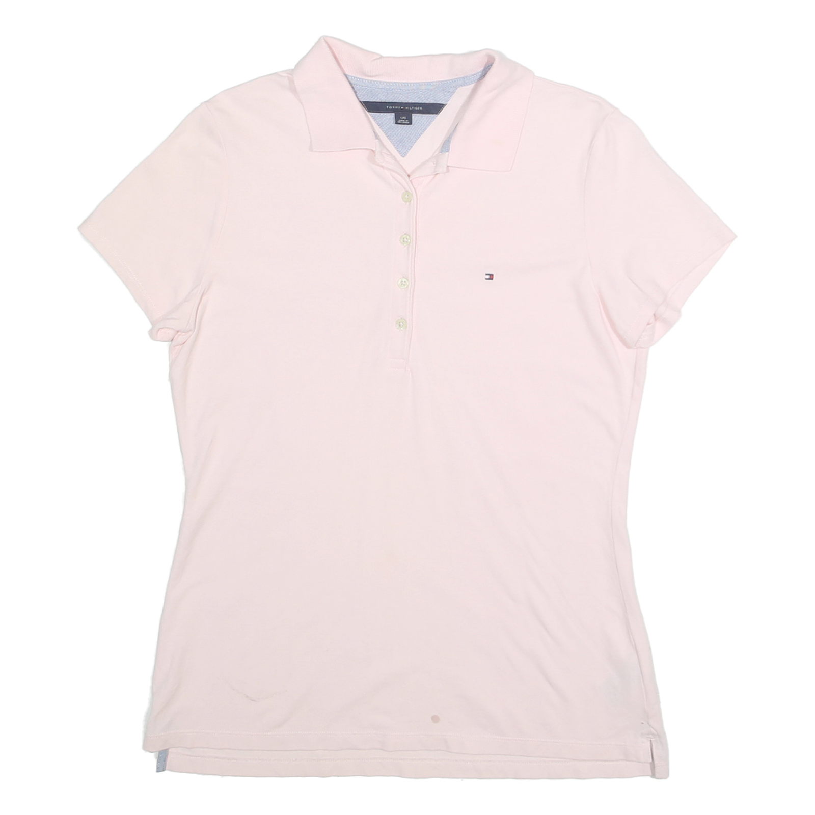 TOMMY HILFIGER Womens Pink Short Sleeve Polo Shirt L Cotton Blend Logo Refurbished - N/A refurbished available on Cerqular