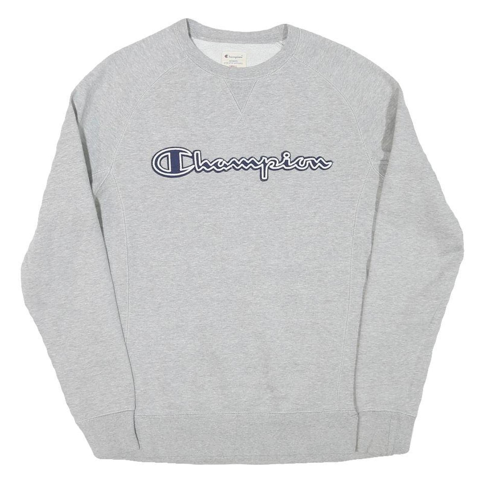 CHAMPION Womens Grey Sweatshirt Crew Neck S Cotton Blend Logo Pullover Refurbished - N/A refurbished available on Cerqular