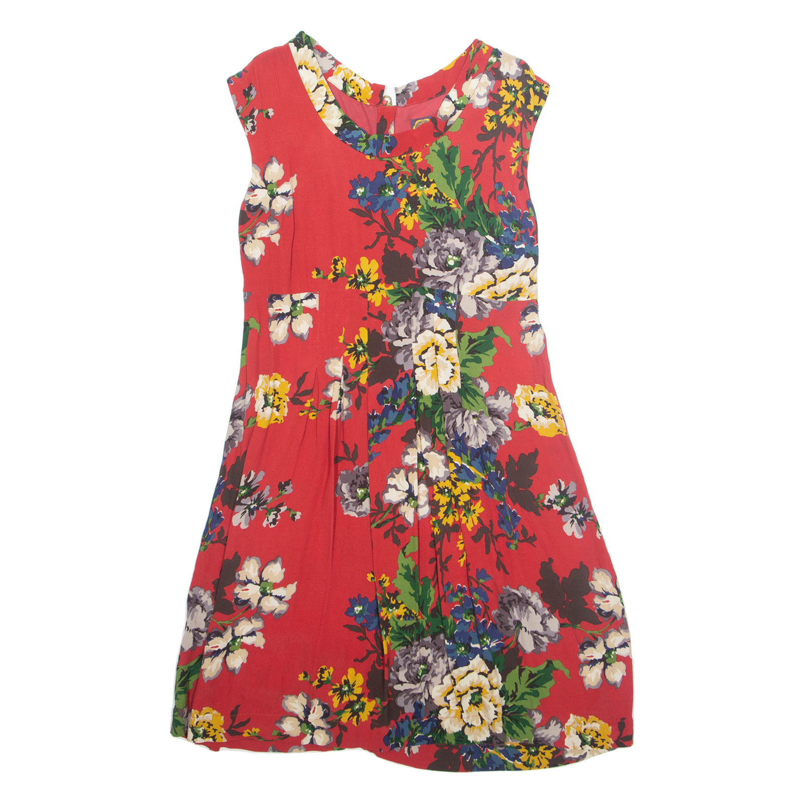 JOULES Womens Day Dress Red Viscose Floral Short Sleeve Knee Length UK 12 Refurbished - N/A refurbished available on Cerqular