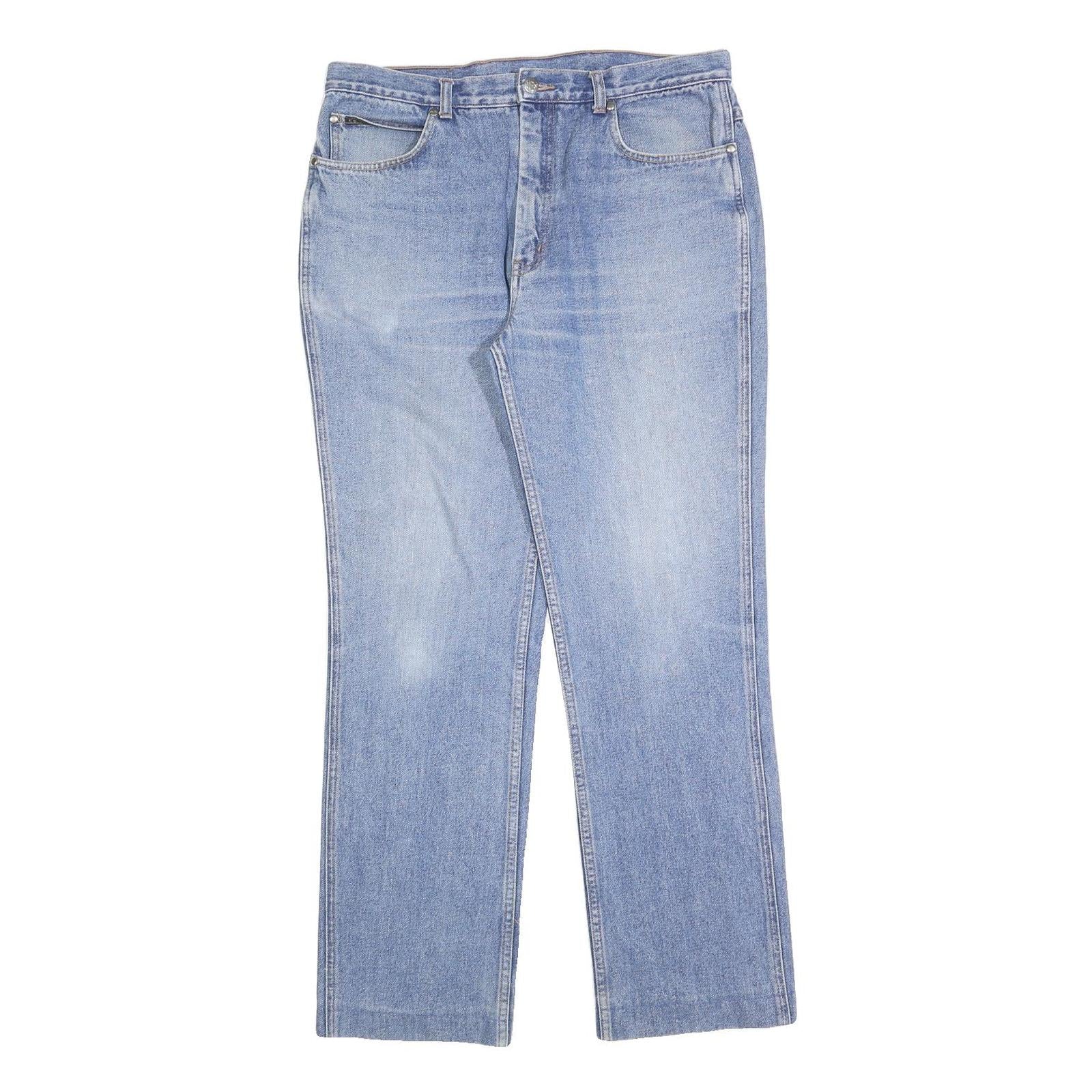 Mens Light Blue Regular Fit Straight Denim Cotton Blend Jeans W32 L30 Classic Refurbished - N/A refurbished available on Cerqular