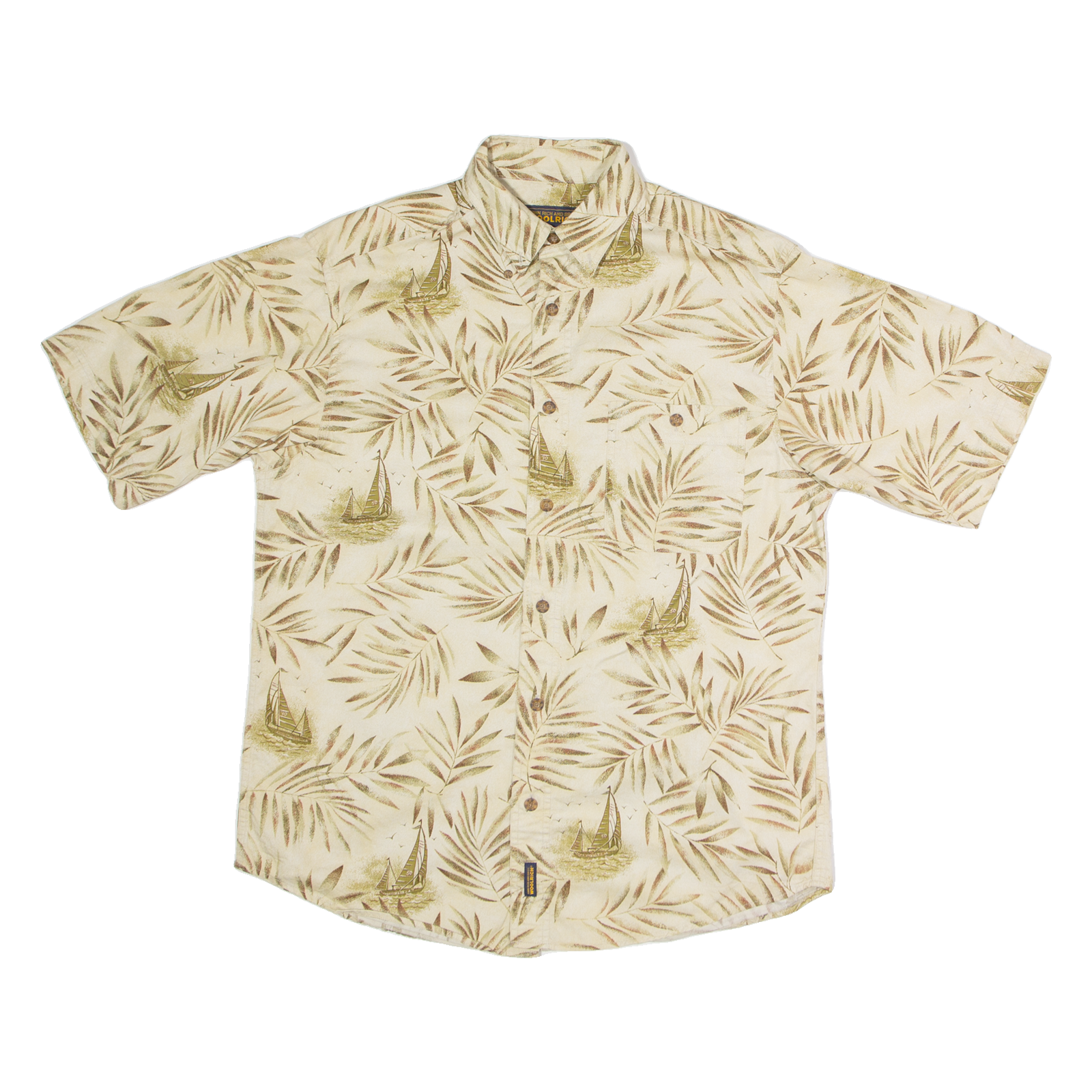 WOOLRICH Mens Hawaiian Shirt Beige Floral M Refurbished - N/A refurbished available on Cerqular
