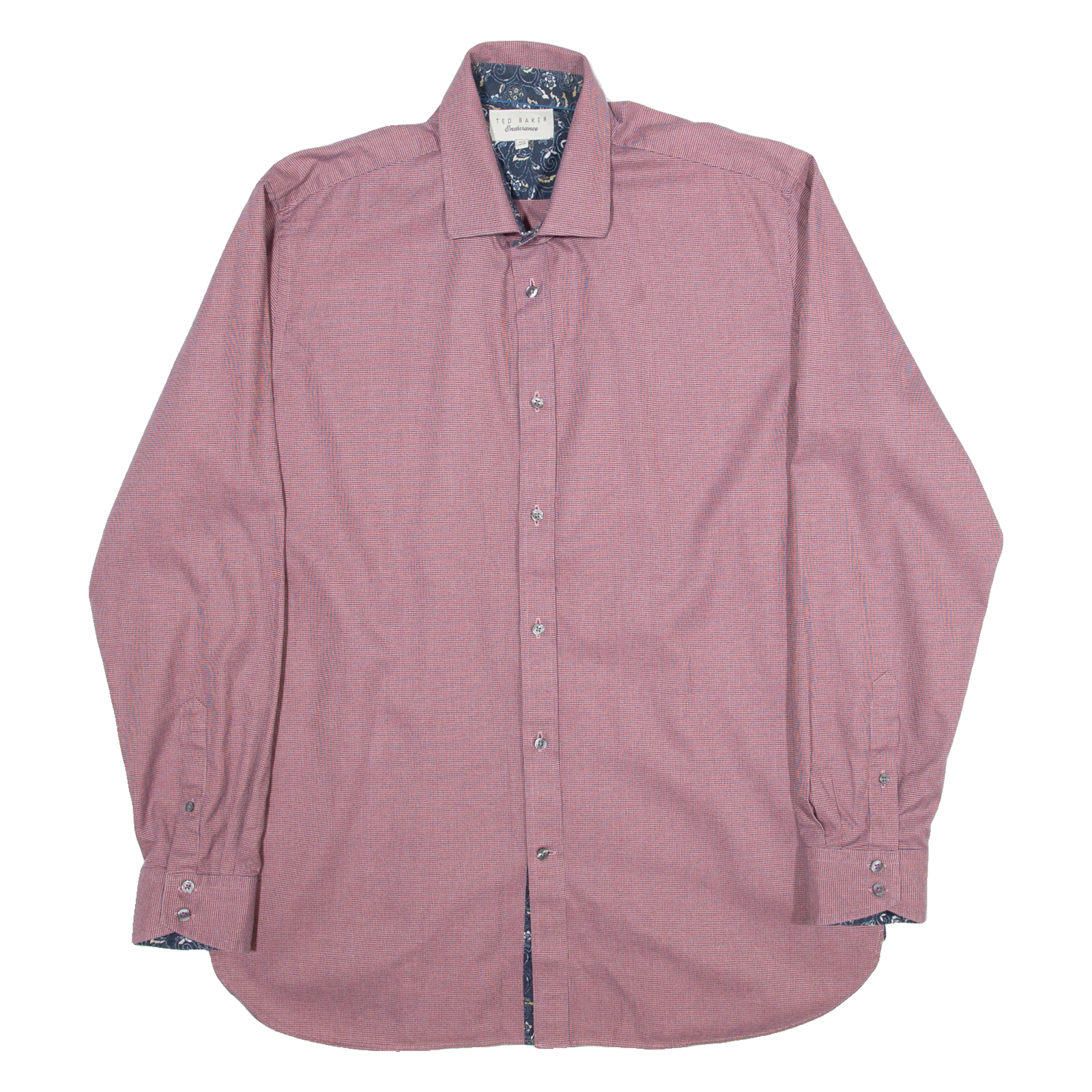 TED BAKER Endurance Mens Shirt Red Houndstooth Long Sleeve L Refurbished - N/A refurbished available on Cerqular