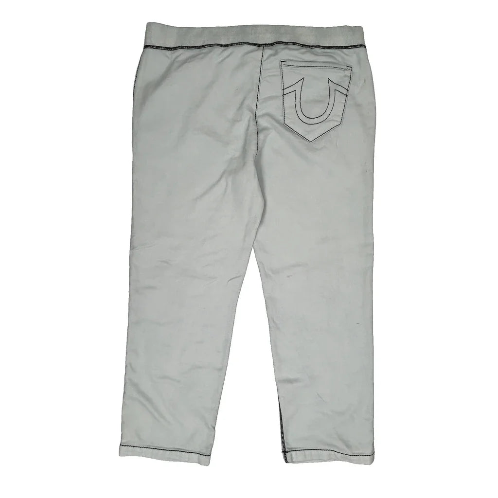 True Religion Joggers - XL White Cotton Refurbished - Thrifted (note: this is a term often used to describe second- refurbished available on Cerqular