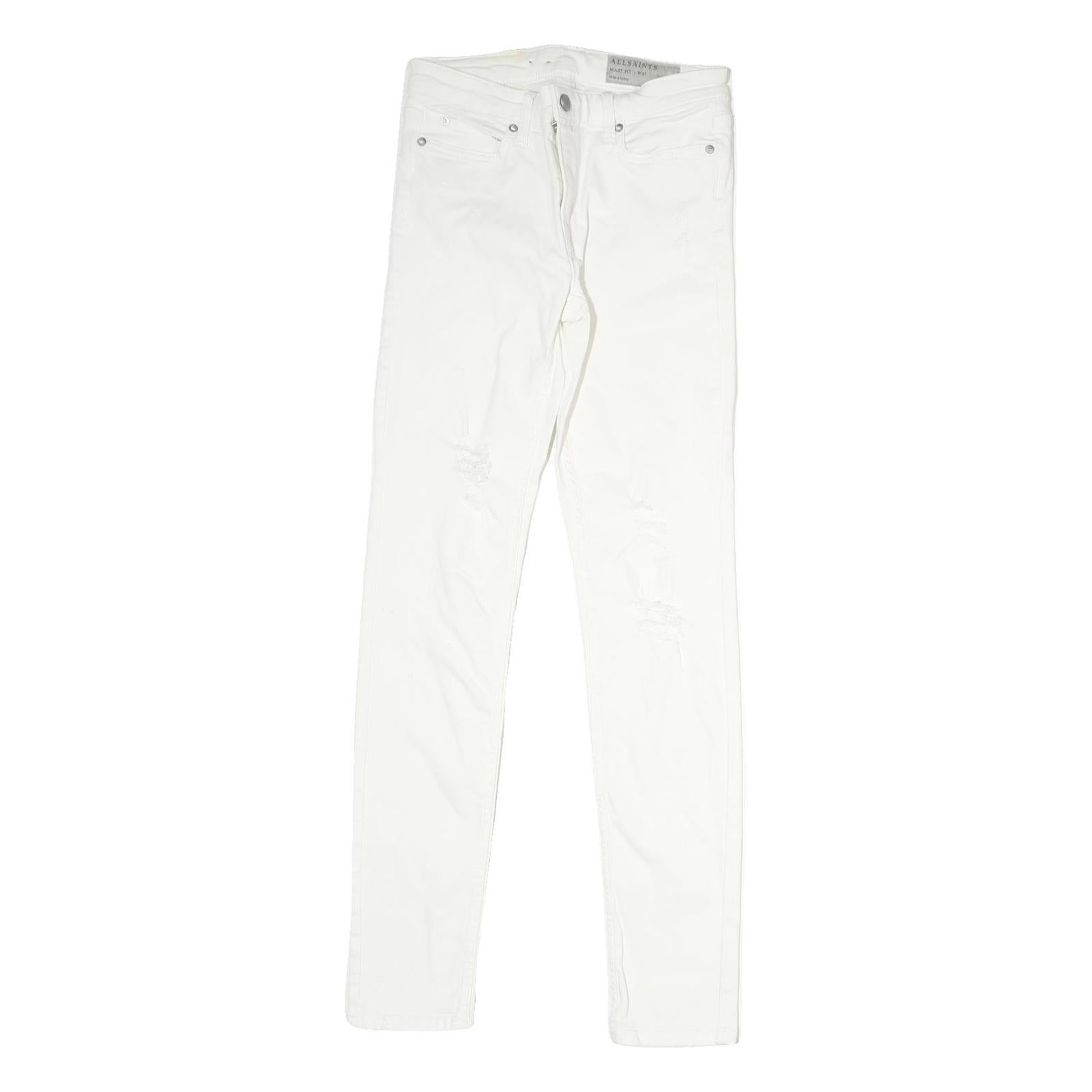 ALL SAINTS Mens Slim White Cotton Denim Slim Jeans W27 L26 Clean Casual Style Refurbished - N/A refurbished available on Cerqular