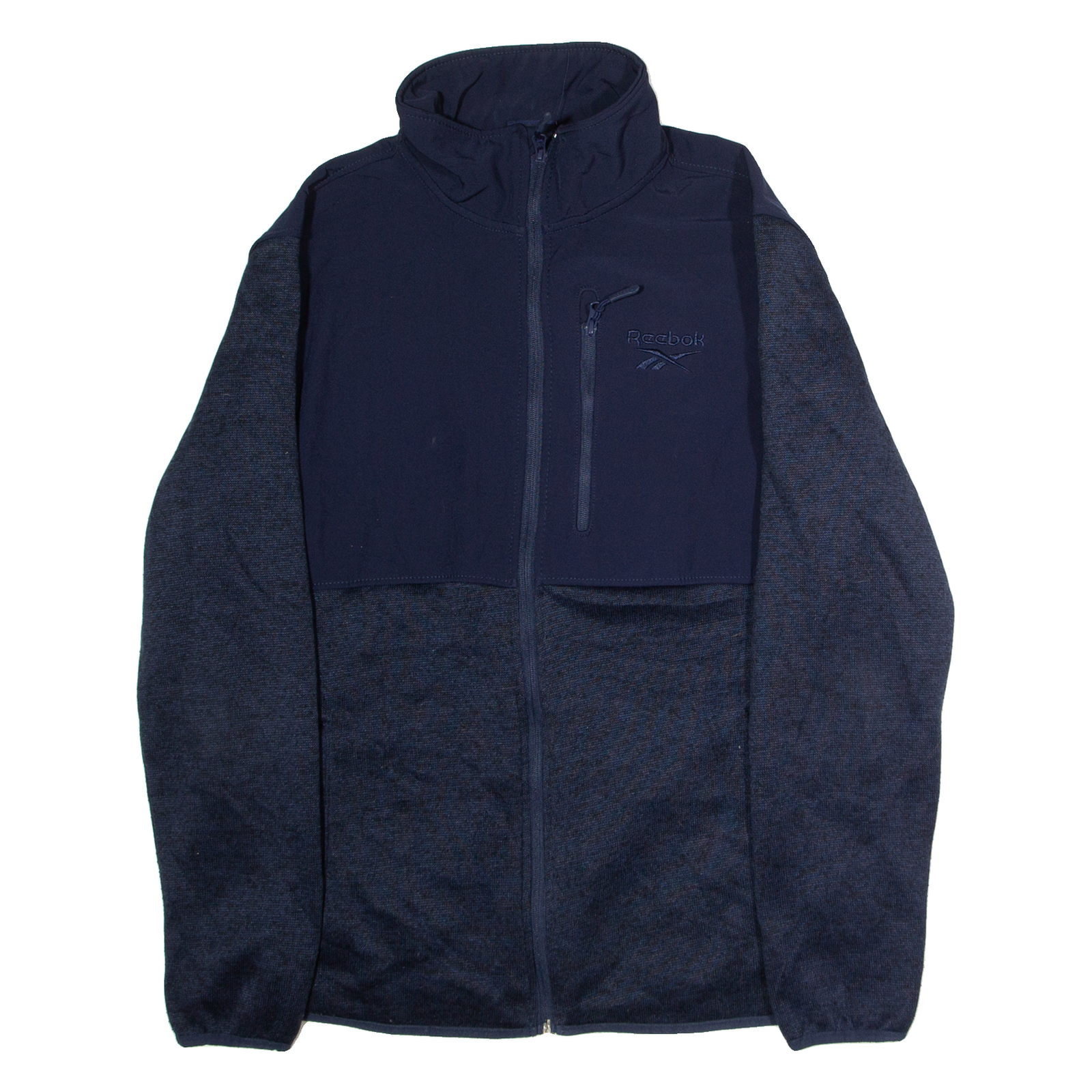 REEBOK Mens Fleece Jacket Blue Knit L Refurbished - N/A refurbished available on Cerqular