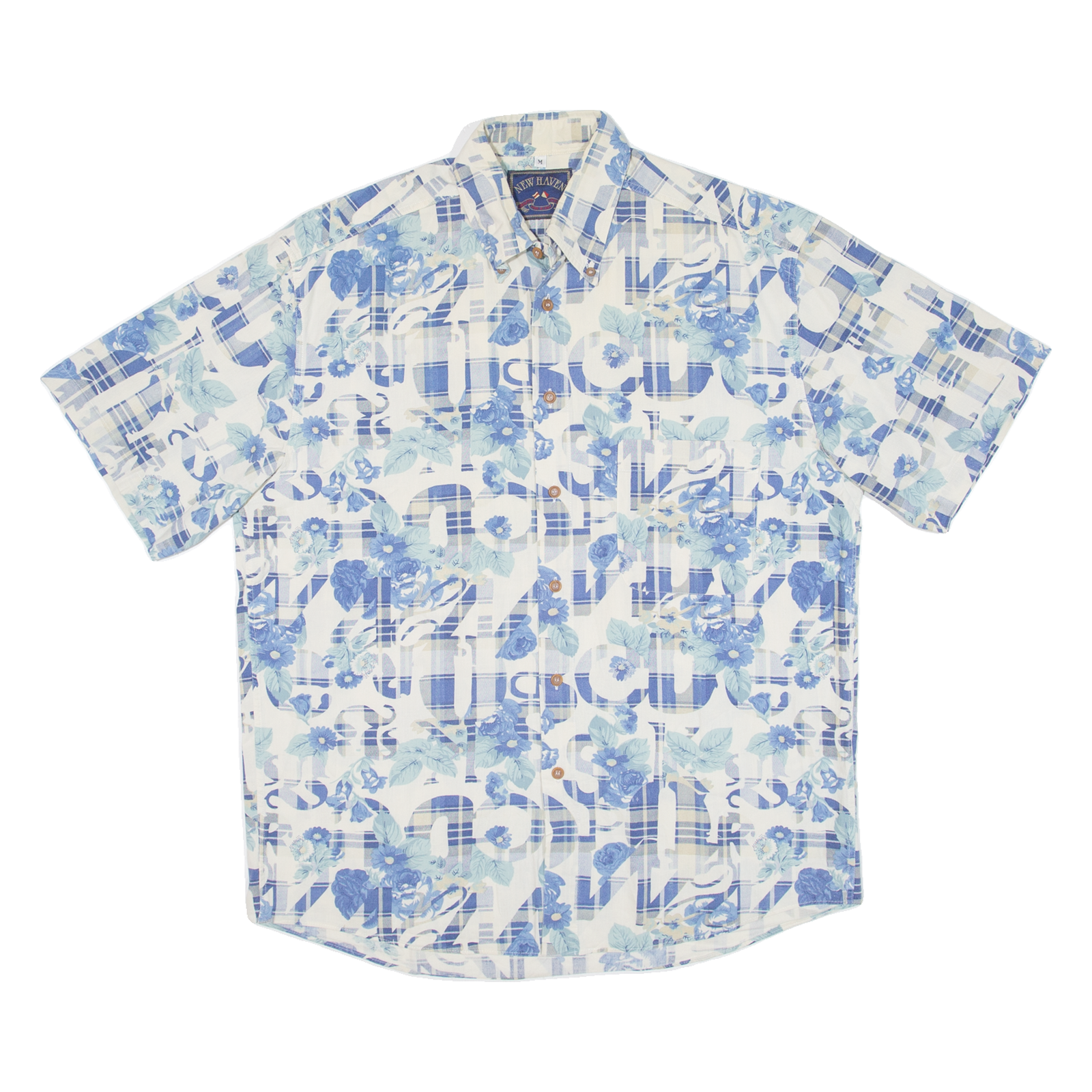 NEW HAVEN Mens Shirt Blue Floral M Refurbished - N/A refurbished available on Cerqular