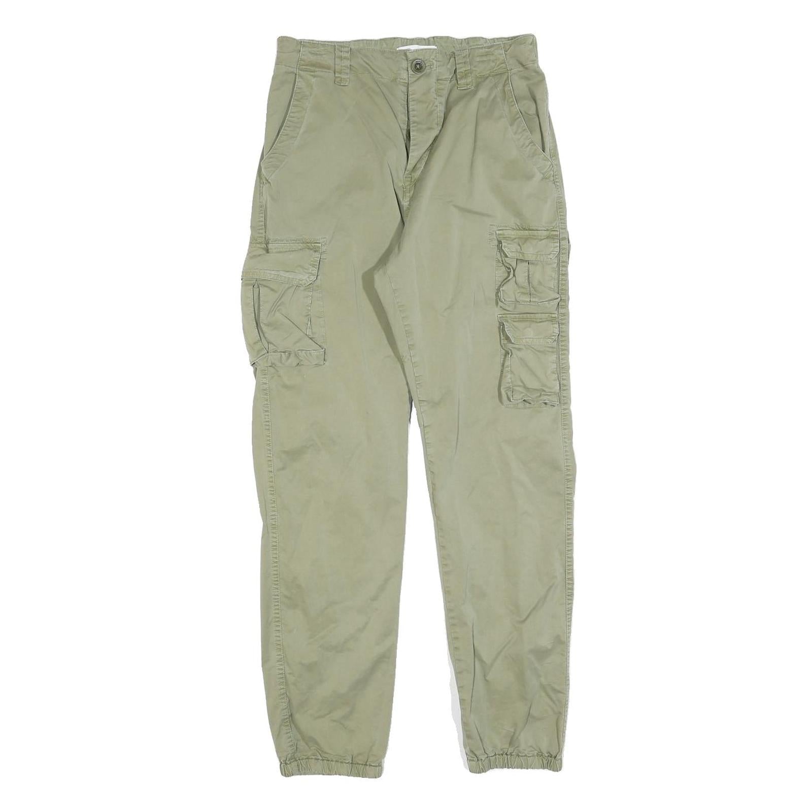 REPLAY Womens Cotton Blend Slim Cargo Trousers W28 L27 Khaki Green Casual Refurbished - N/A refurbished available on Cerqular