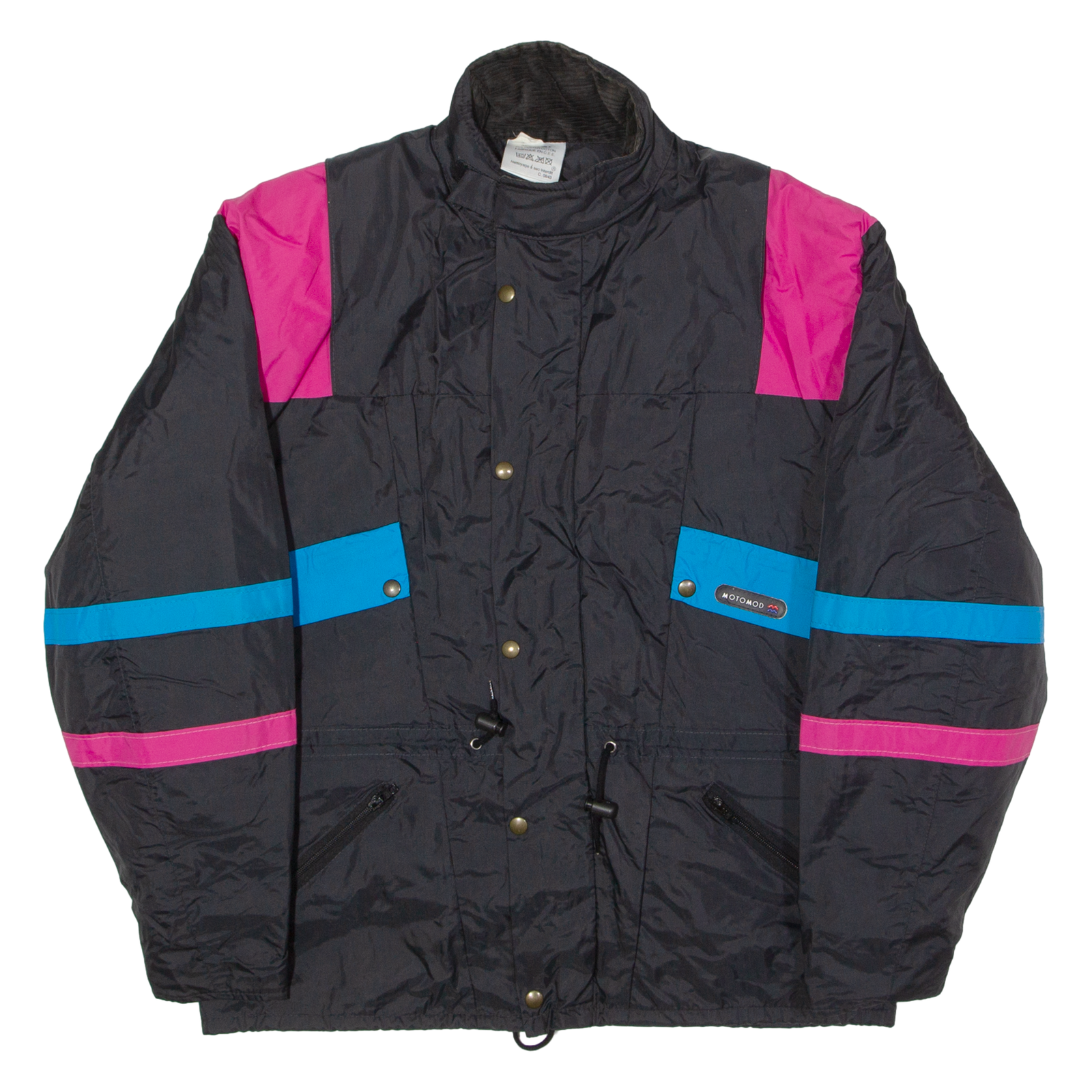 MOTOMOD Mens Motorcycle Jacket Black 90s Striped XL Refurbished - N/A refurbished available on Cerqular