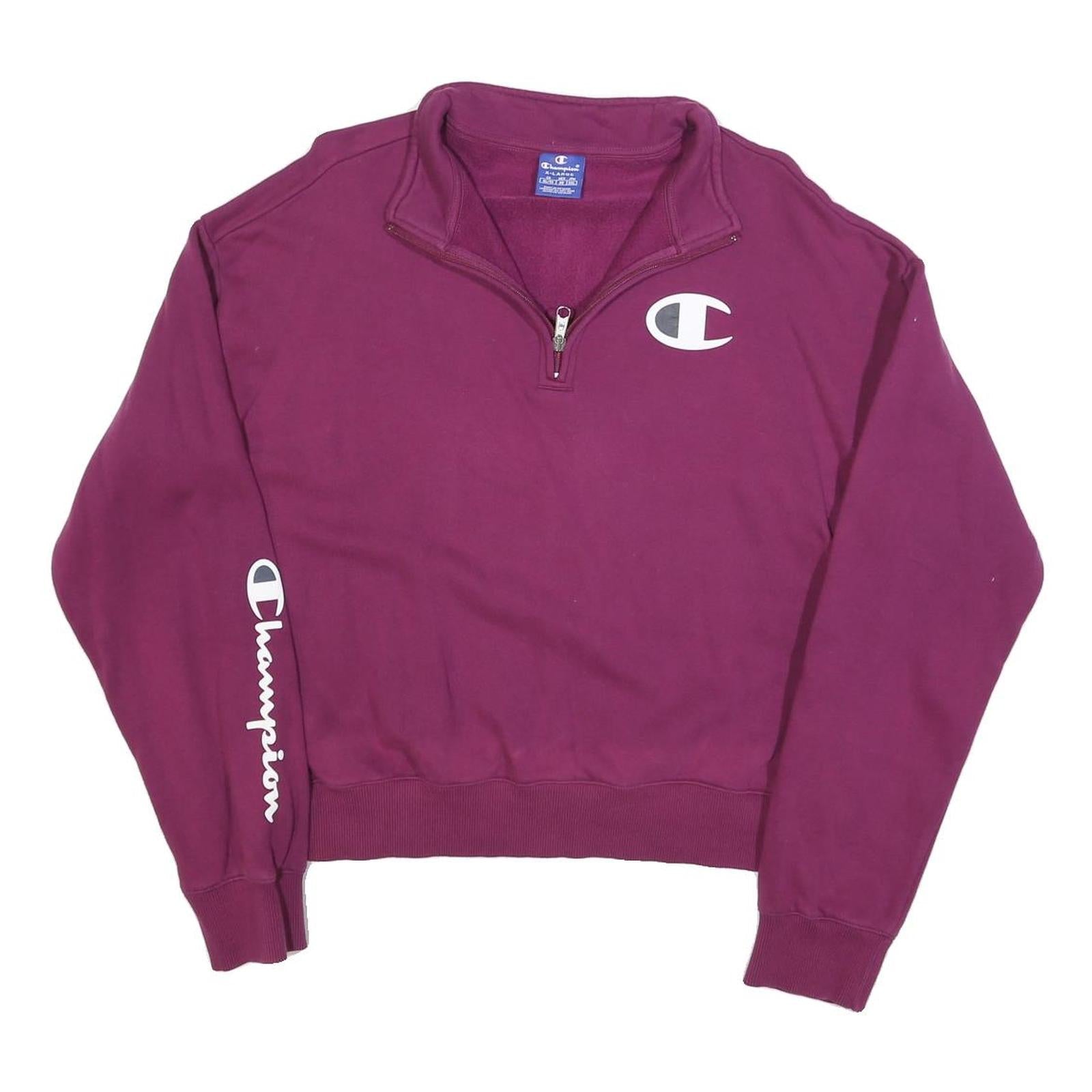 CHAMPION Womens Red 1/4 Zip XL Sweatshirt Logo Pullover Sports Casual Refurbished - N/A refurbished available on Cerqular