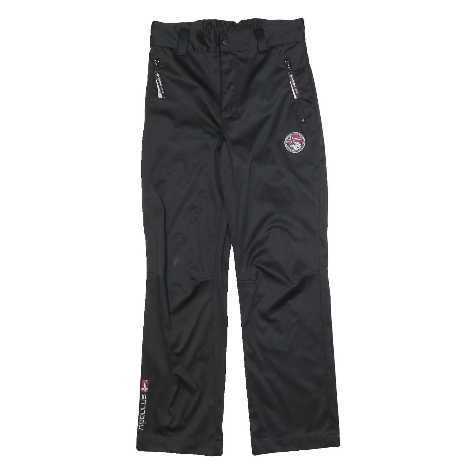 NEBULUS Womens Black Regular Trousers W28 L30 Polyester Blend Zip Practical Refurbished - N/A refurbished available on Cerqular