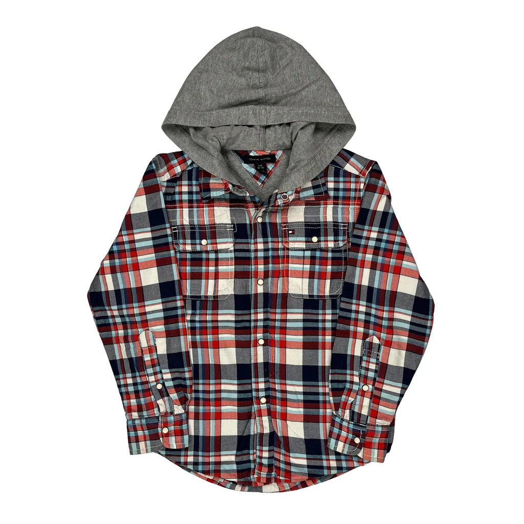 Age 6-7 Tommy Hilfiger Checked Flannel Shirt - Small Multicoloured Cotton Refurbished - Thrifted (note: this is a term often used to describe second- refurbished available on Cerqular