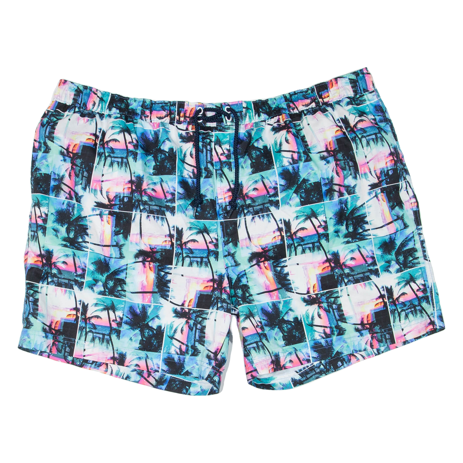 ORIGINAL PENGUIN Mesh Lined Mens Swimming Shorts Blue Crazy Pattern 2XL W44 Refurbished - N/A refurbished available on Cerqular