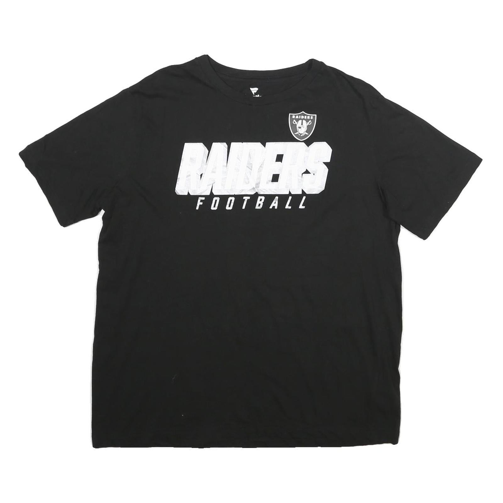 FANATICS Mens Black Raiders Football Graphic T-Shirt XL Short Sleeve Crew Neck Refurbished - N/A refurbished available on Cerqular