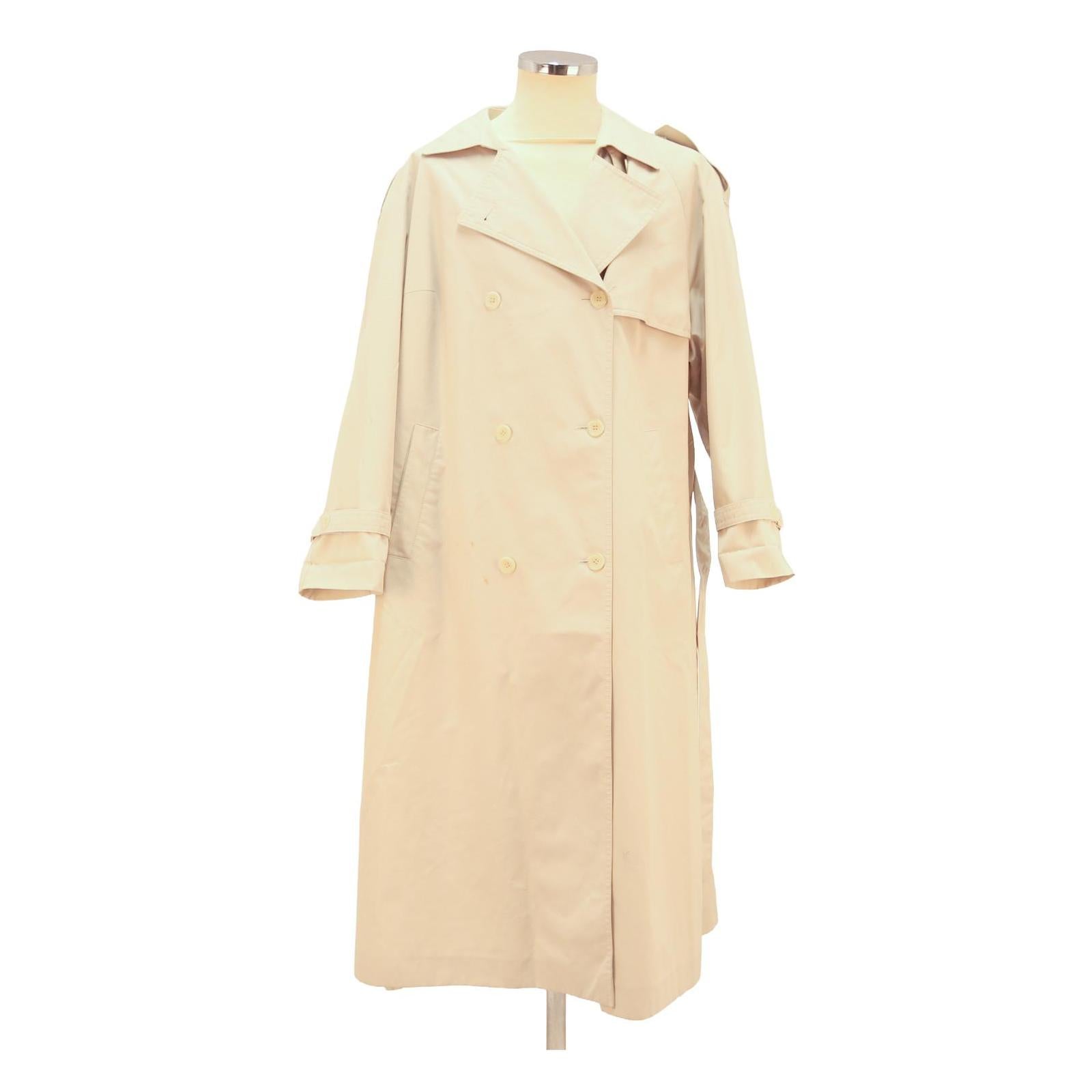 Mens Beige Cotton Blend Plain Classic Long Sleeve Button Jacket L Casual Refurbished - N/A refurbished available on Cerqular